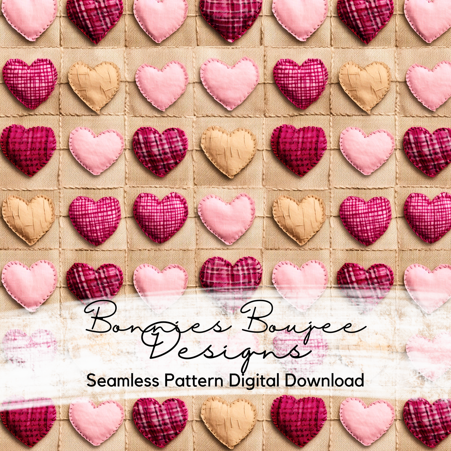 Burlap Pink Hearts Seamless File