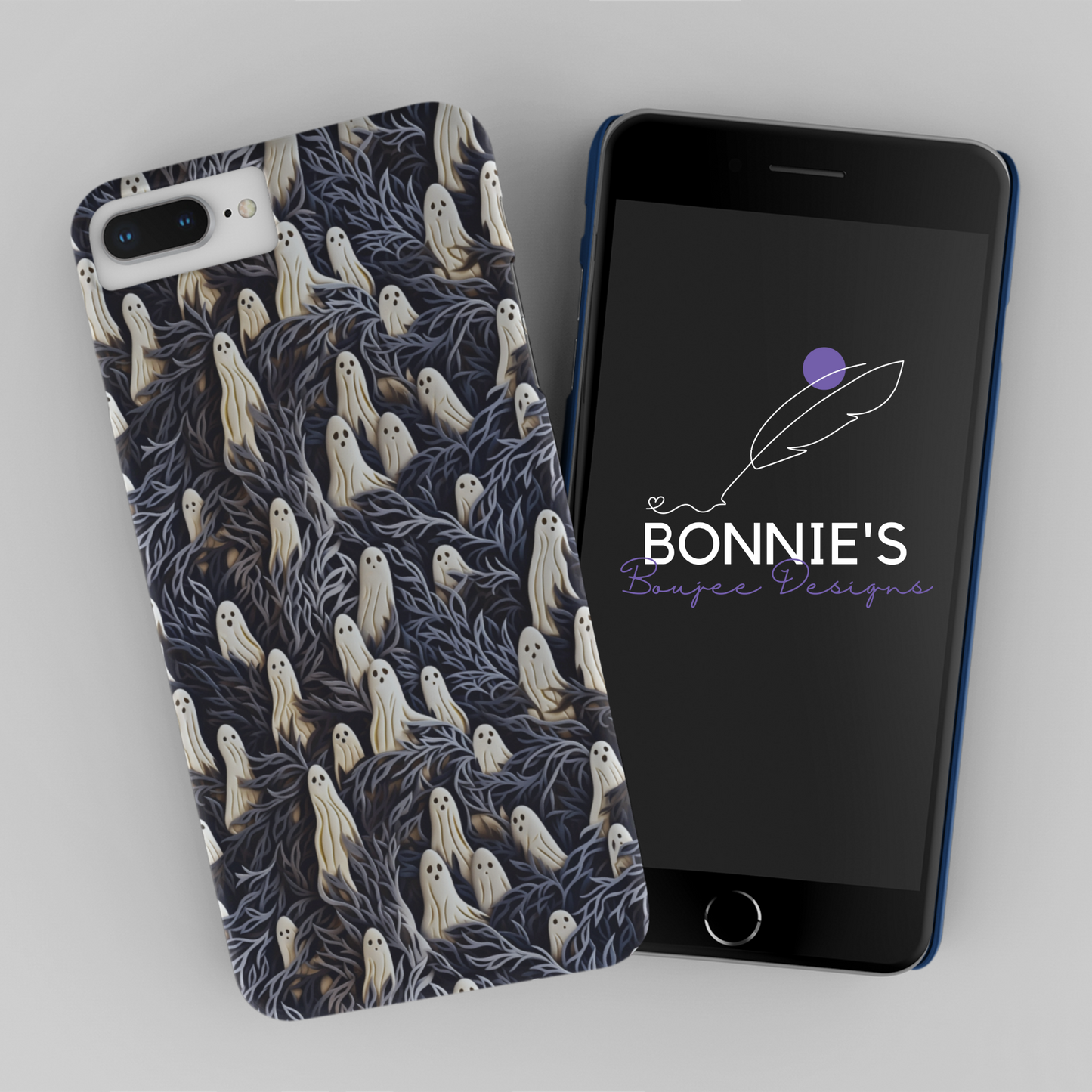 Textured White Ghosts Seamless File