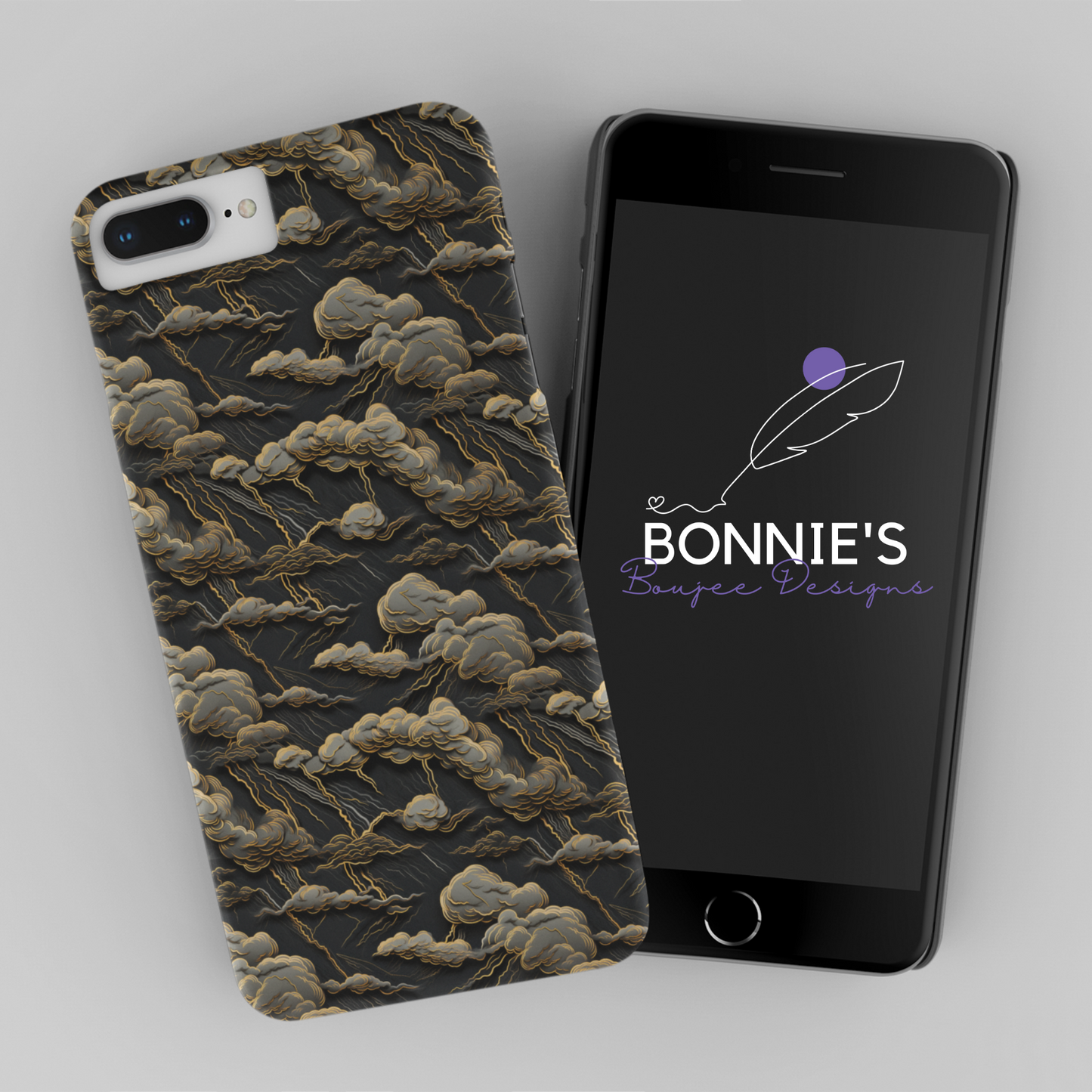 Stormy Sky with Lightning Seamless Design