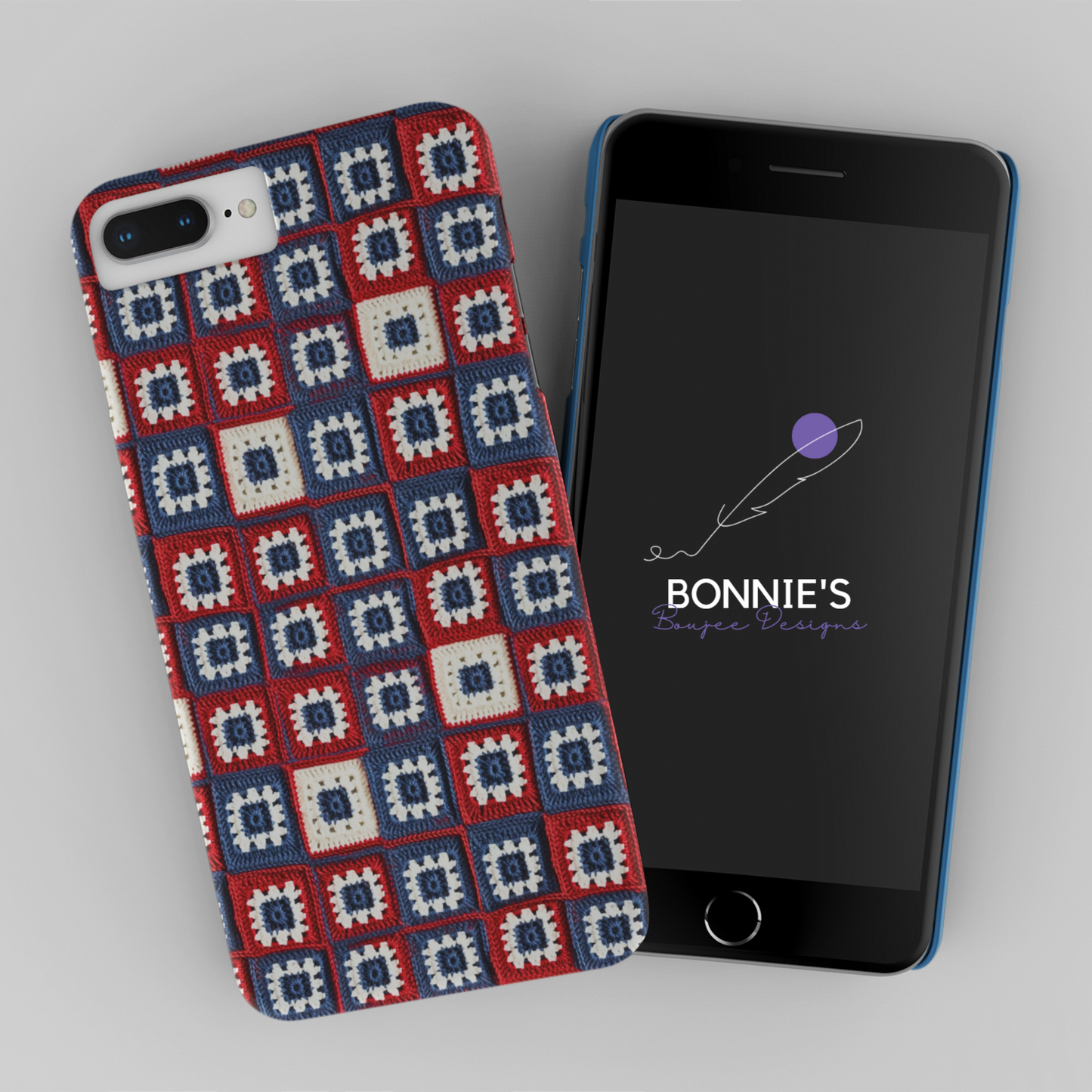 Crochet of Red, White and Blue Checkered Seamless File