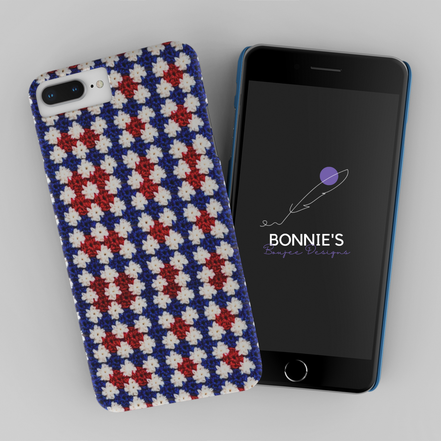 Crochet of Red, White and Blue Small Checkered Seamless File