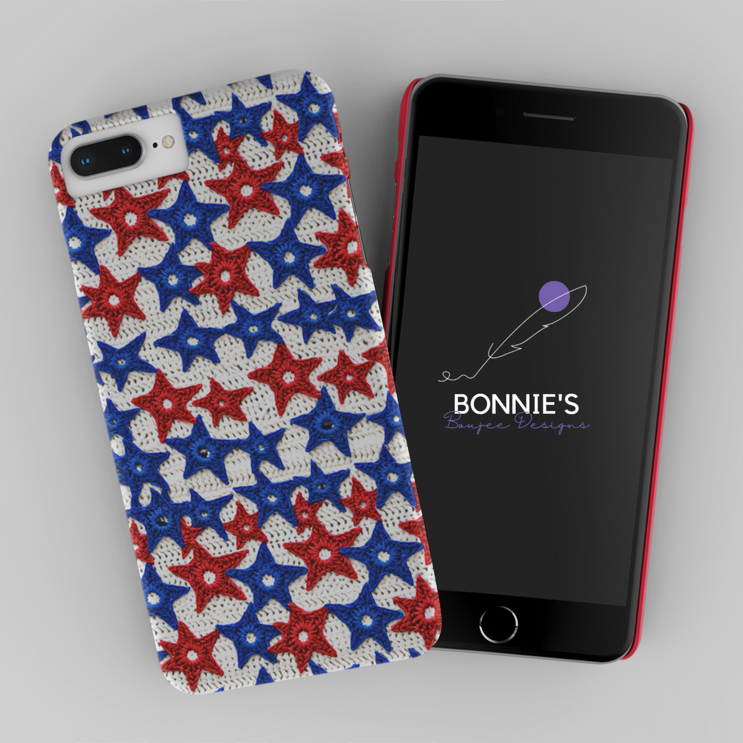 Crochet of Red, White and Blue Stars Seamless File