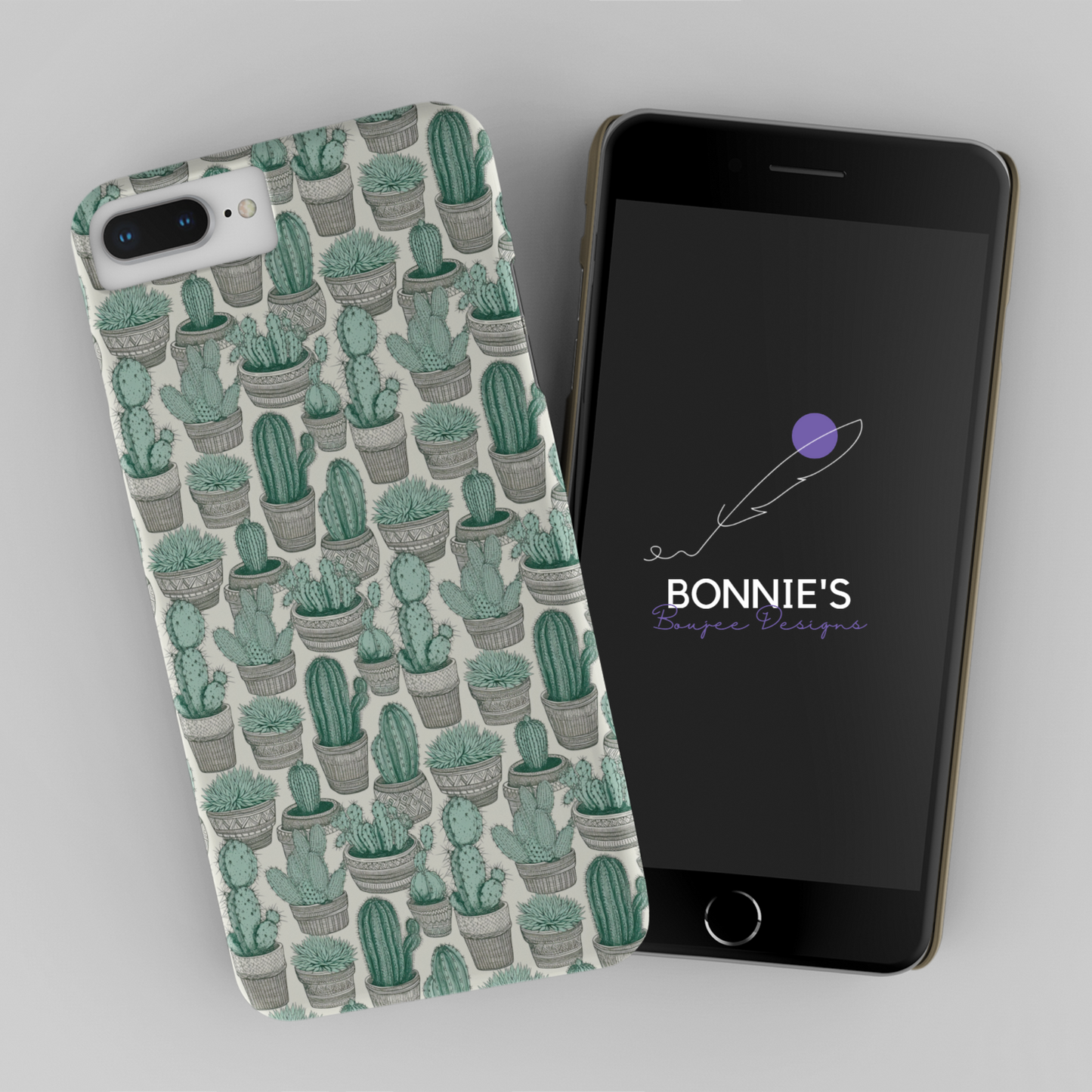 Stylized Drawing Potted Cactus Seamless File