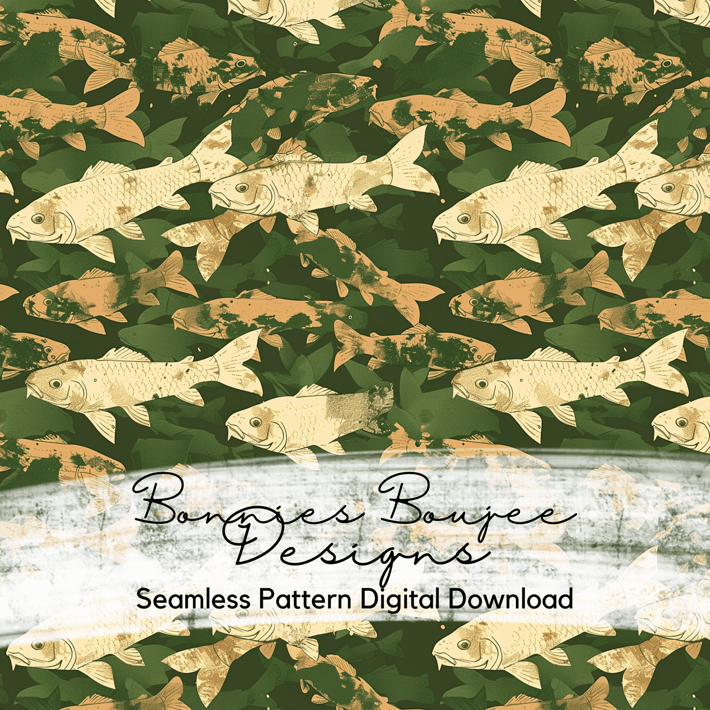 Camo Drawing of Fish Seamless file