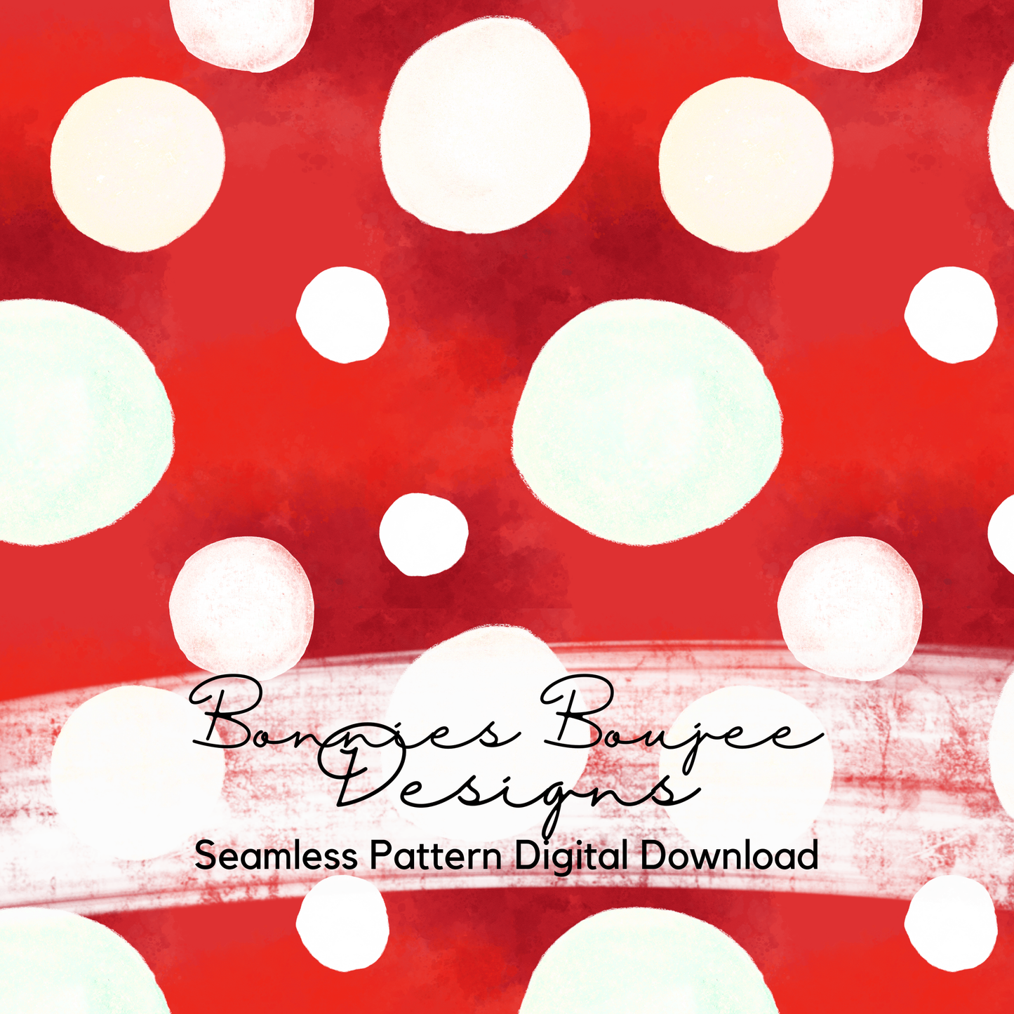 Red Mushroom Spots Stylized Coordinating Seamless File