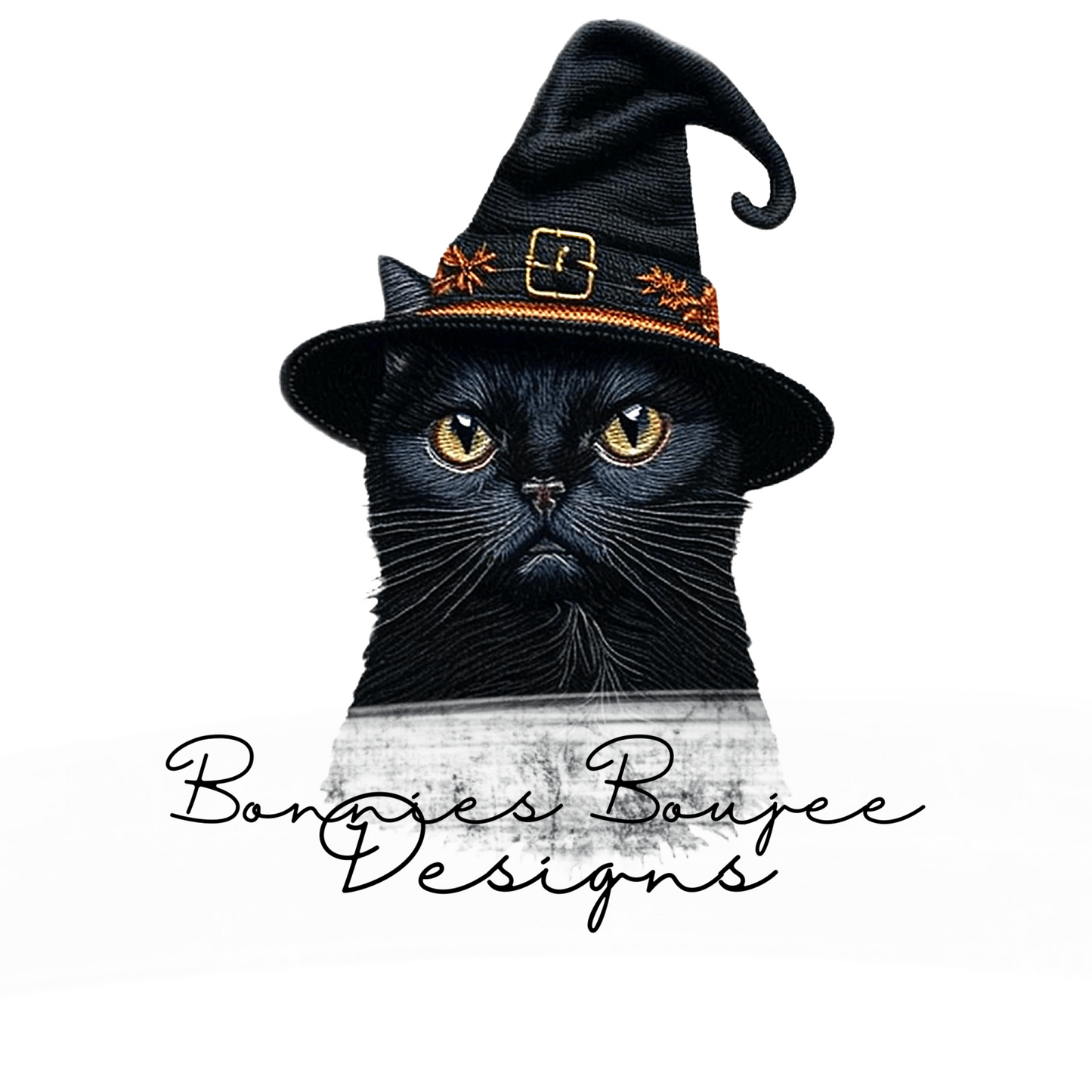 Embroidery Black Cat Head Sub PNG - Coordinating