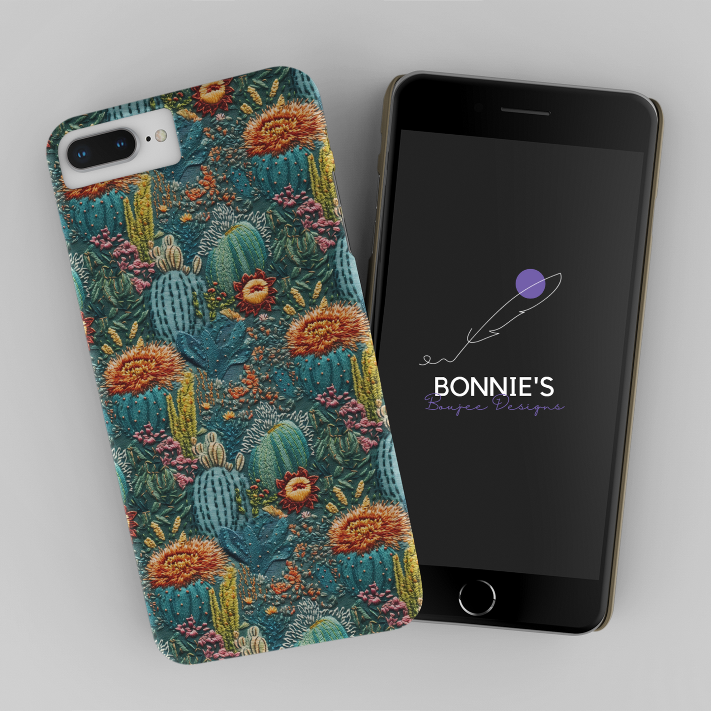 Embroidery Cactus and Flower Seamless File