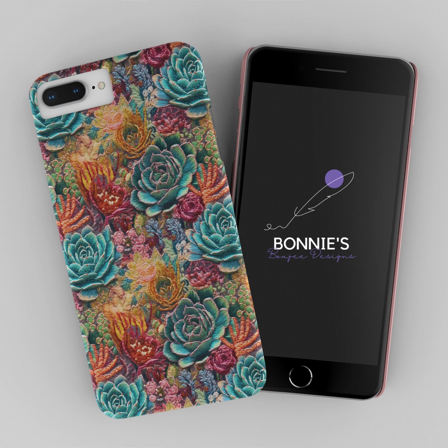 Embroidery Colorful Succulents Seamless File