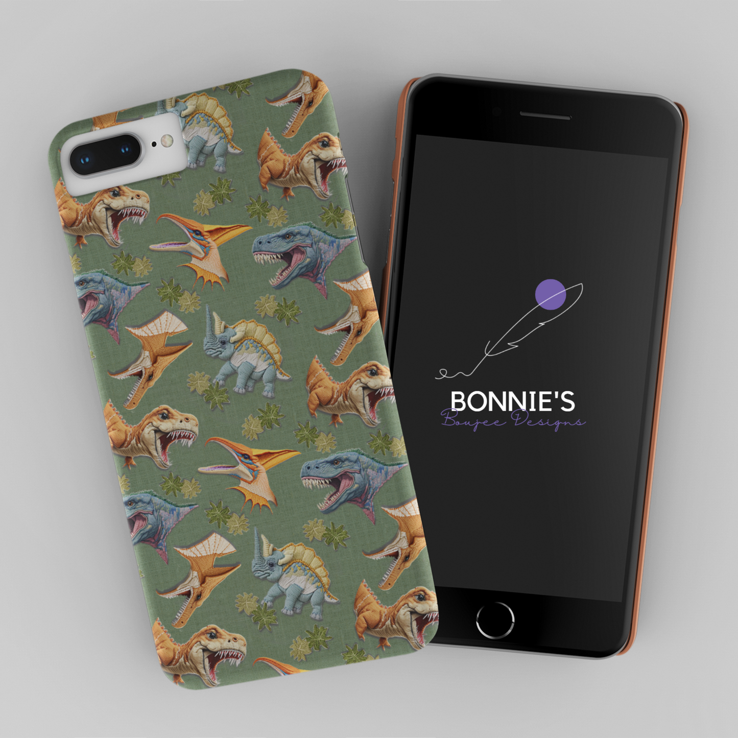 Embroidery Dinosaurs on Green Seamless File