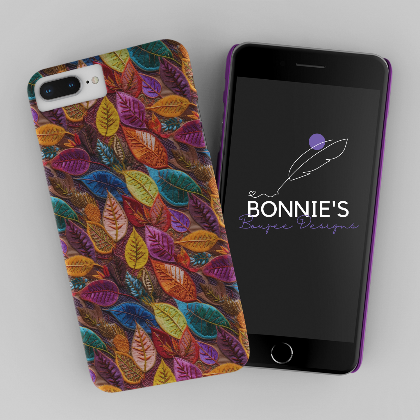 Colorful Embroidery of Fall Leaves Seamless File