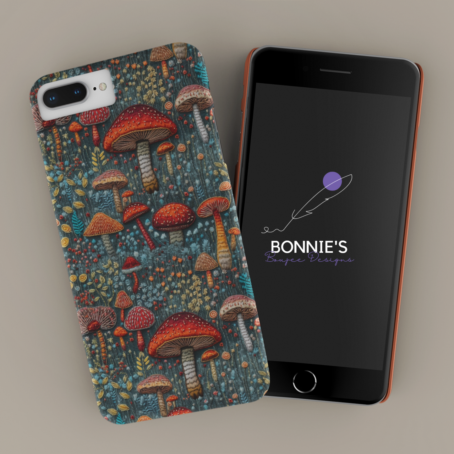 Embroidery of Forrest Red Mushrooms Seamless File