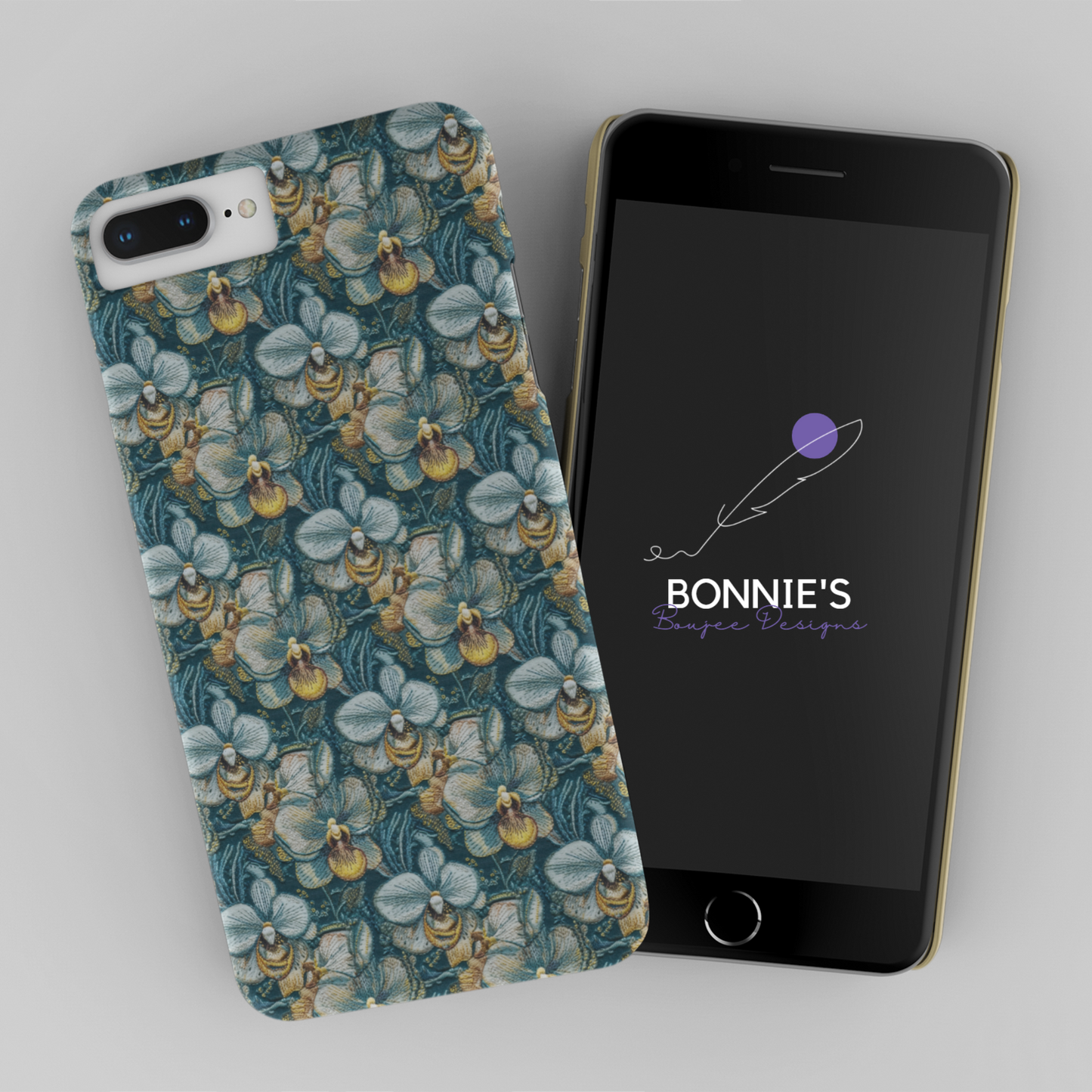 Embroidery of Orchid Flowers Seamless File