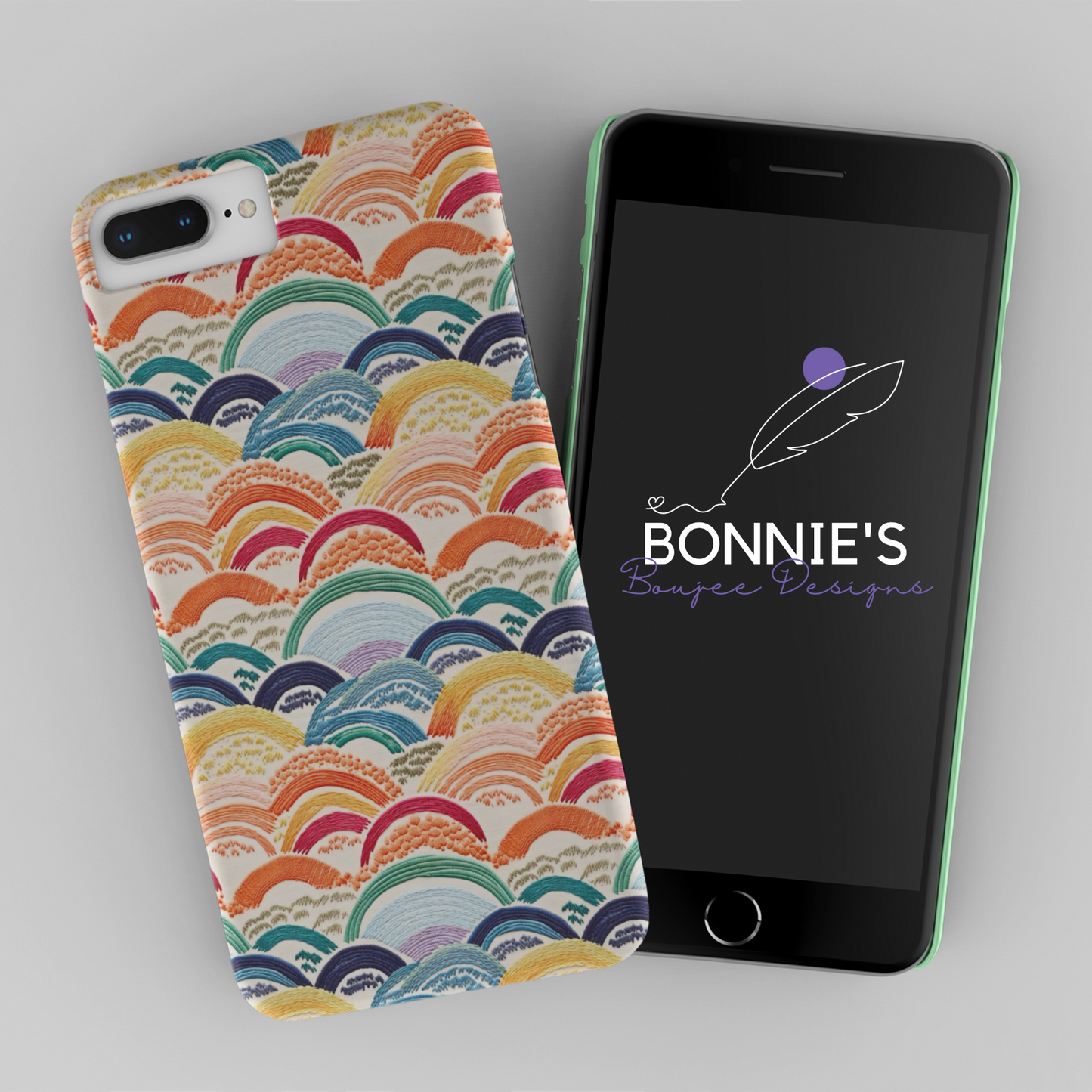 Embroidery Boho Rainbows Seamless Design