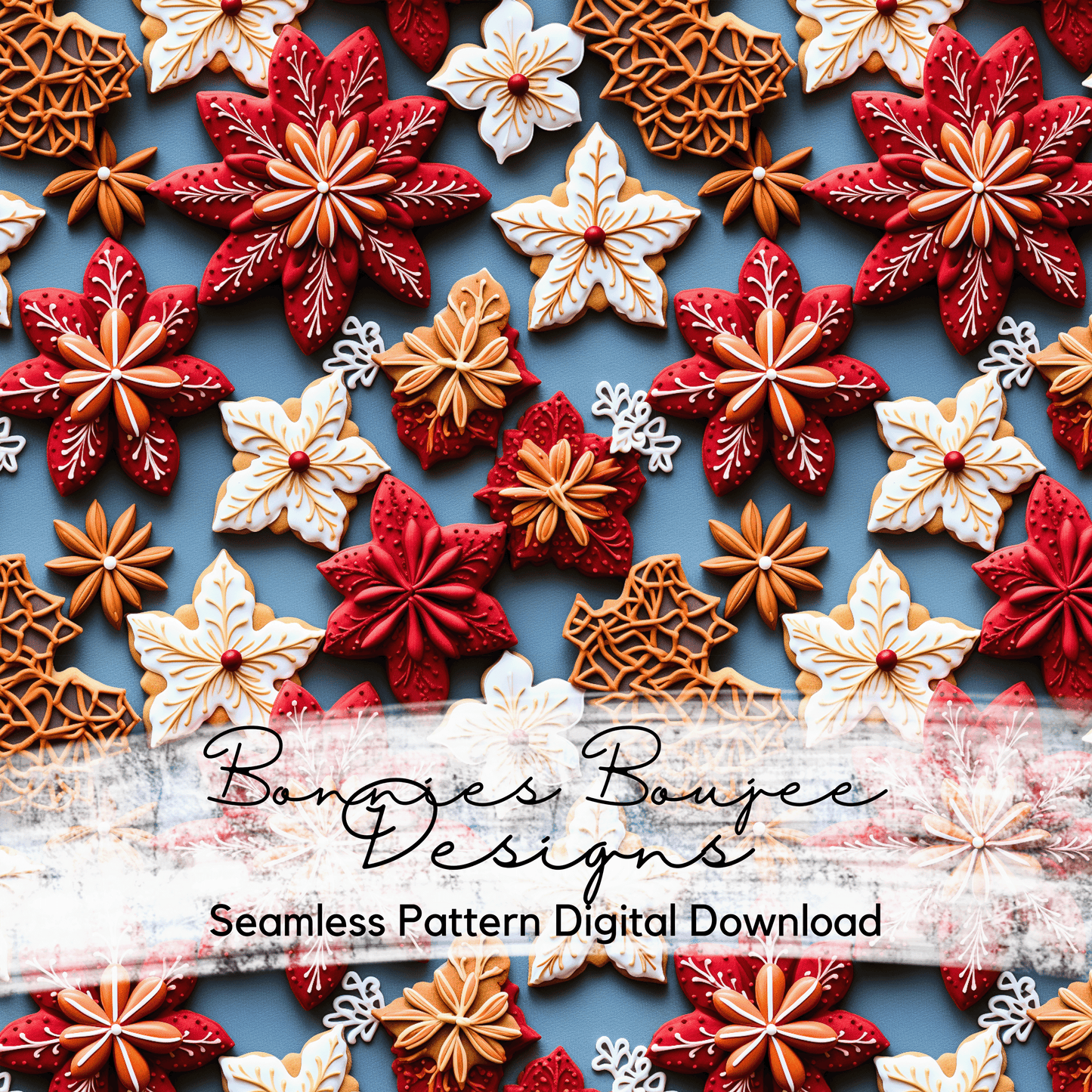 Felt Cookies - Red, Brown and White - Seamless File