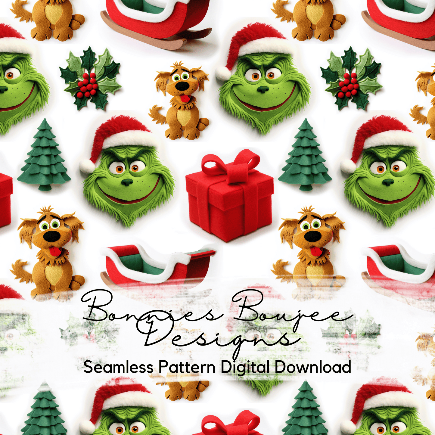 Felt Green Guy and Max Seamless File