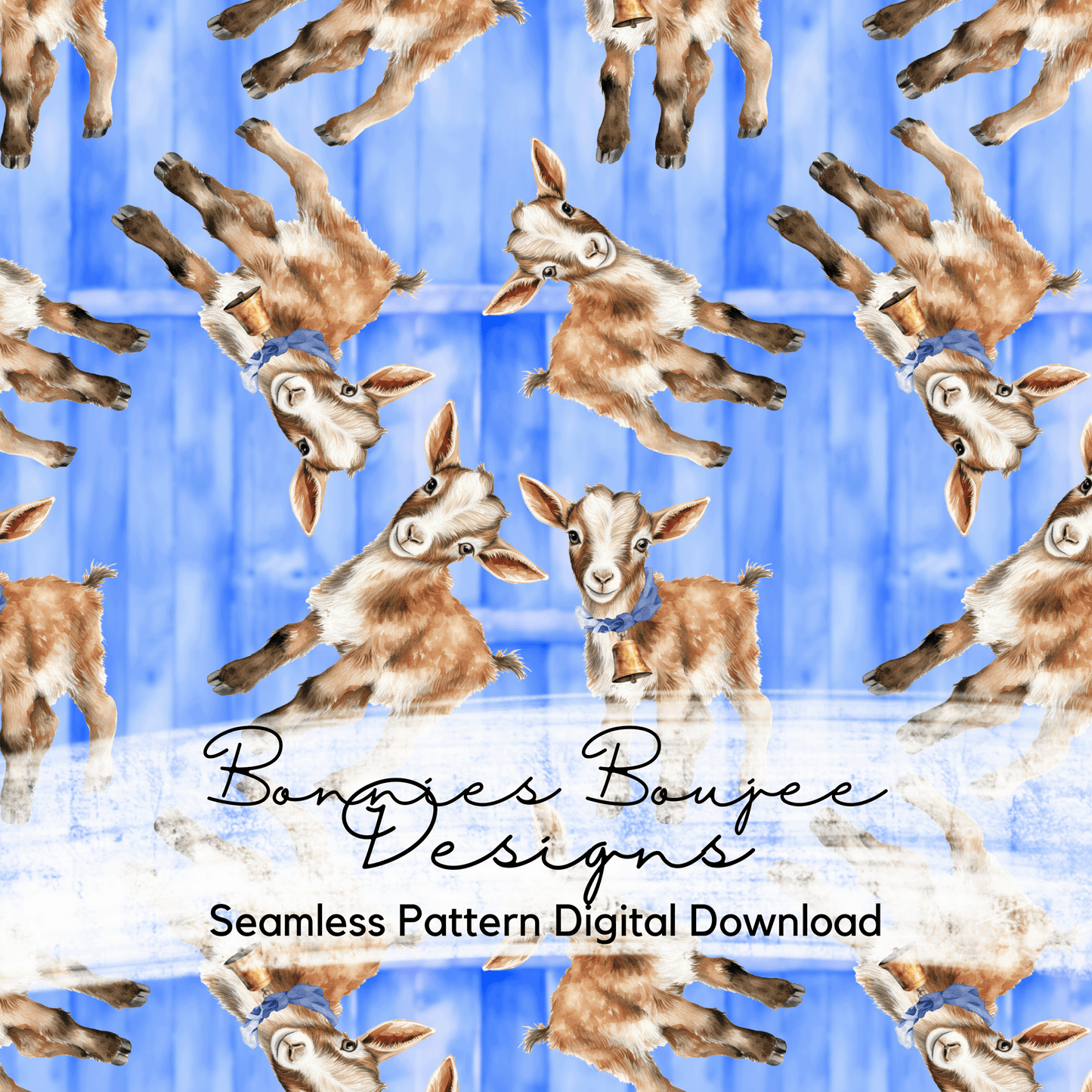 Baby Goat Kid Watercolor Seamless File