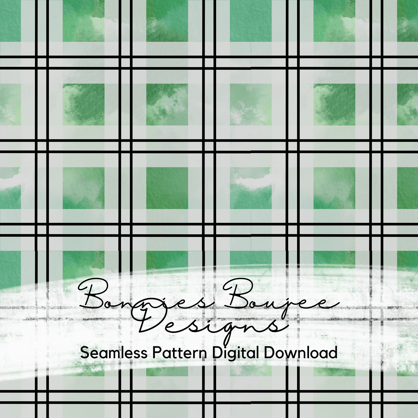 Green Watercolor Plaid Seamless File