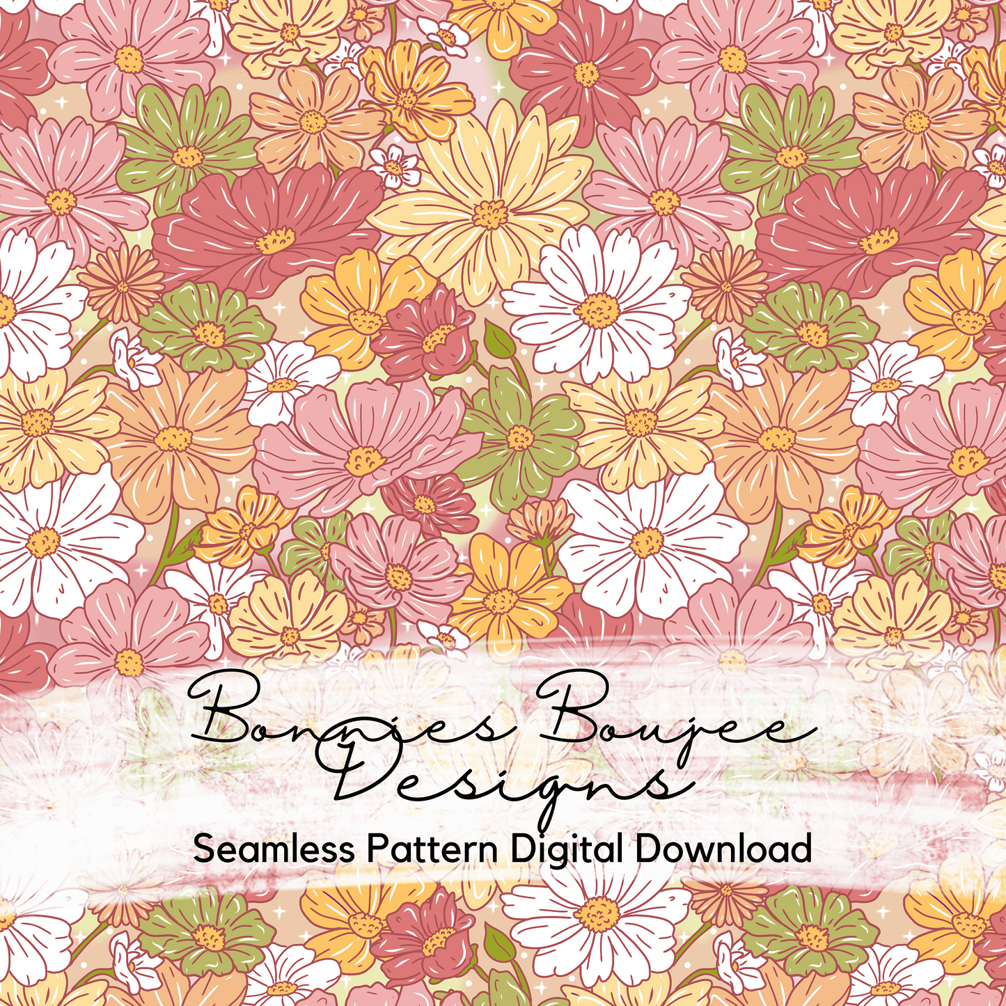 Hand Drawn Fall Flowers 2026 Seamless File