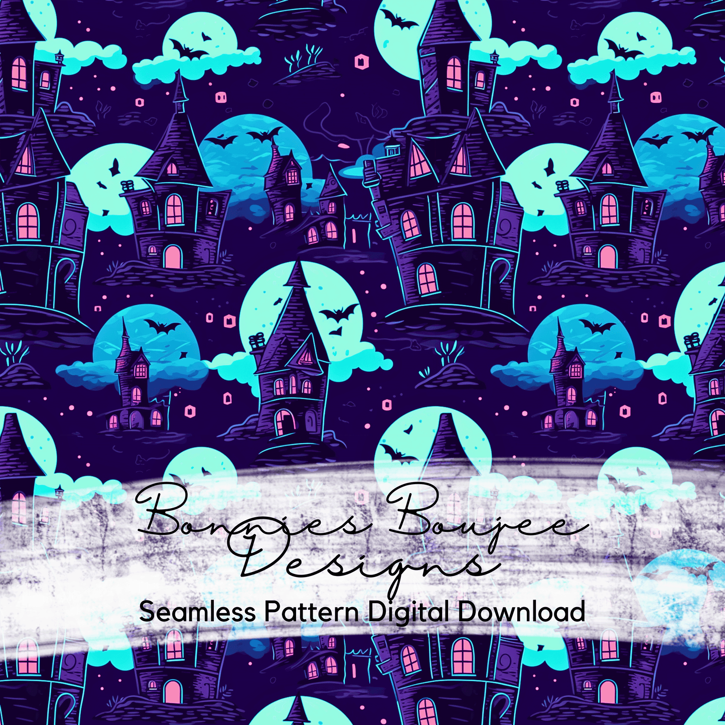 Cartoon Haunted House Seamless File