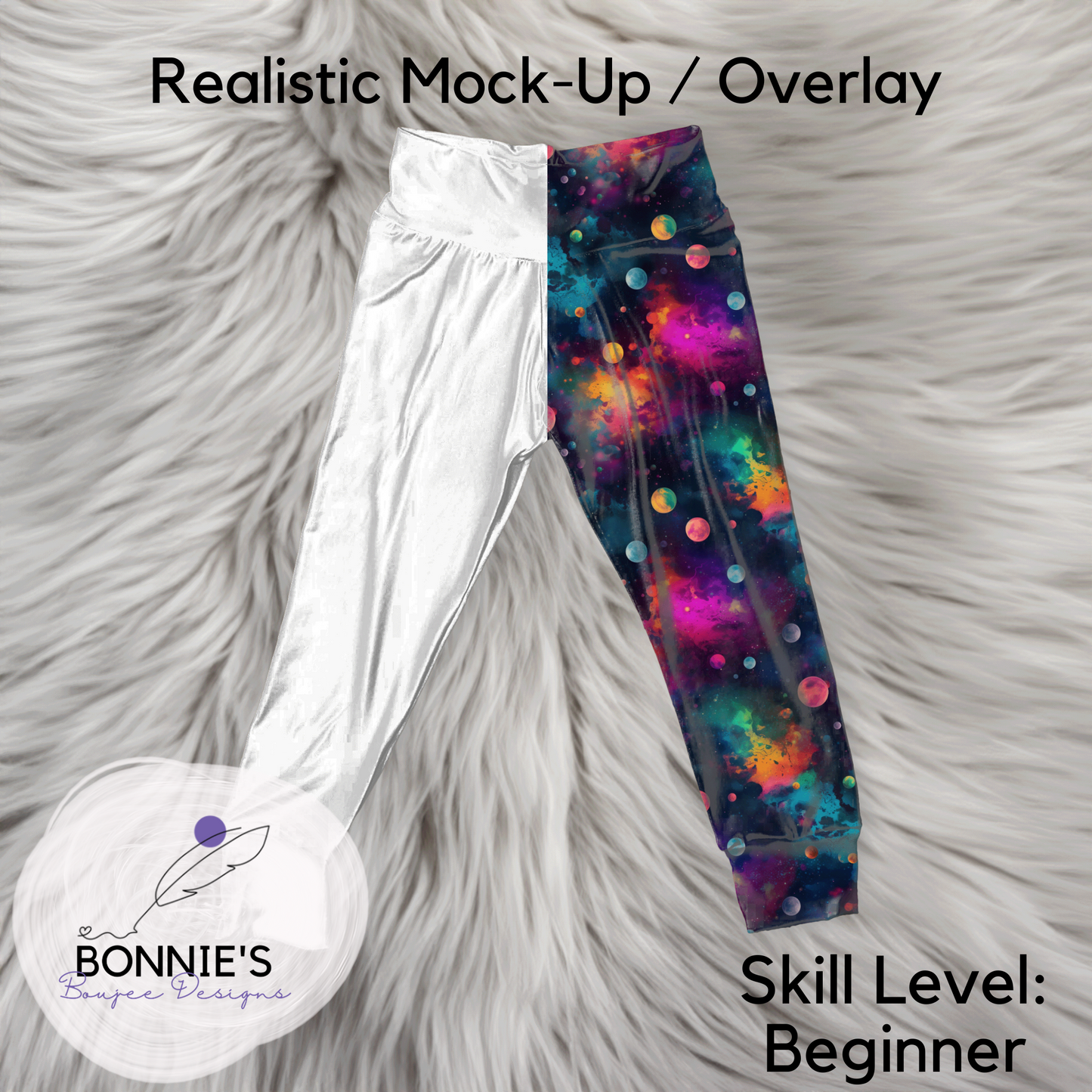 Mock-Up of Joggers on Fur Background