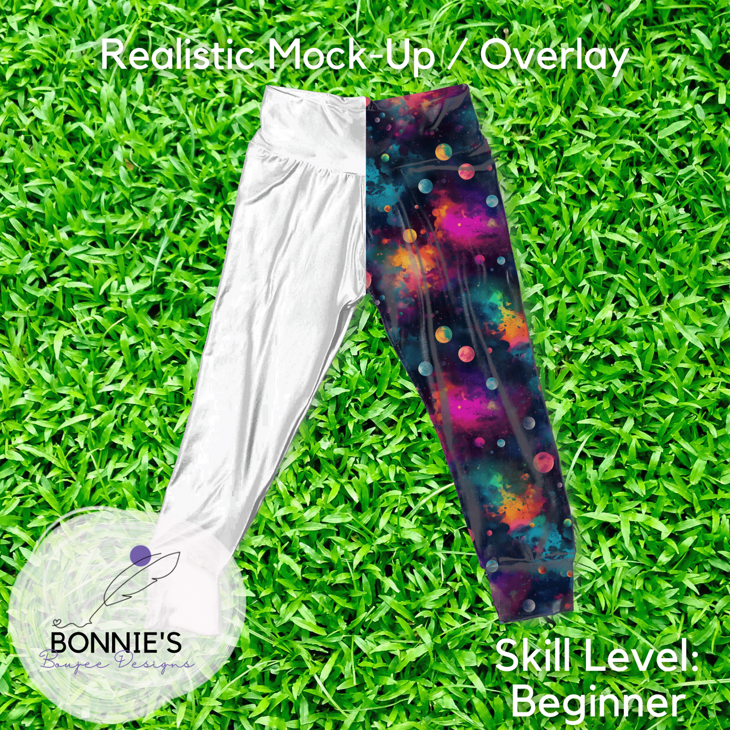 Mock-Up of Joggers on Grass Background