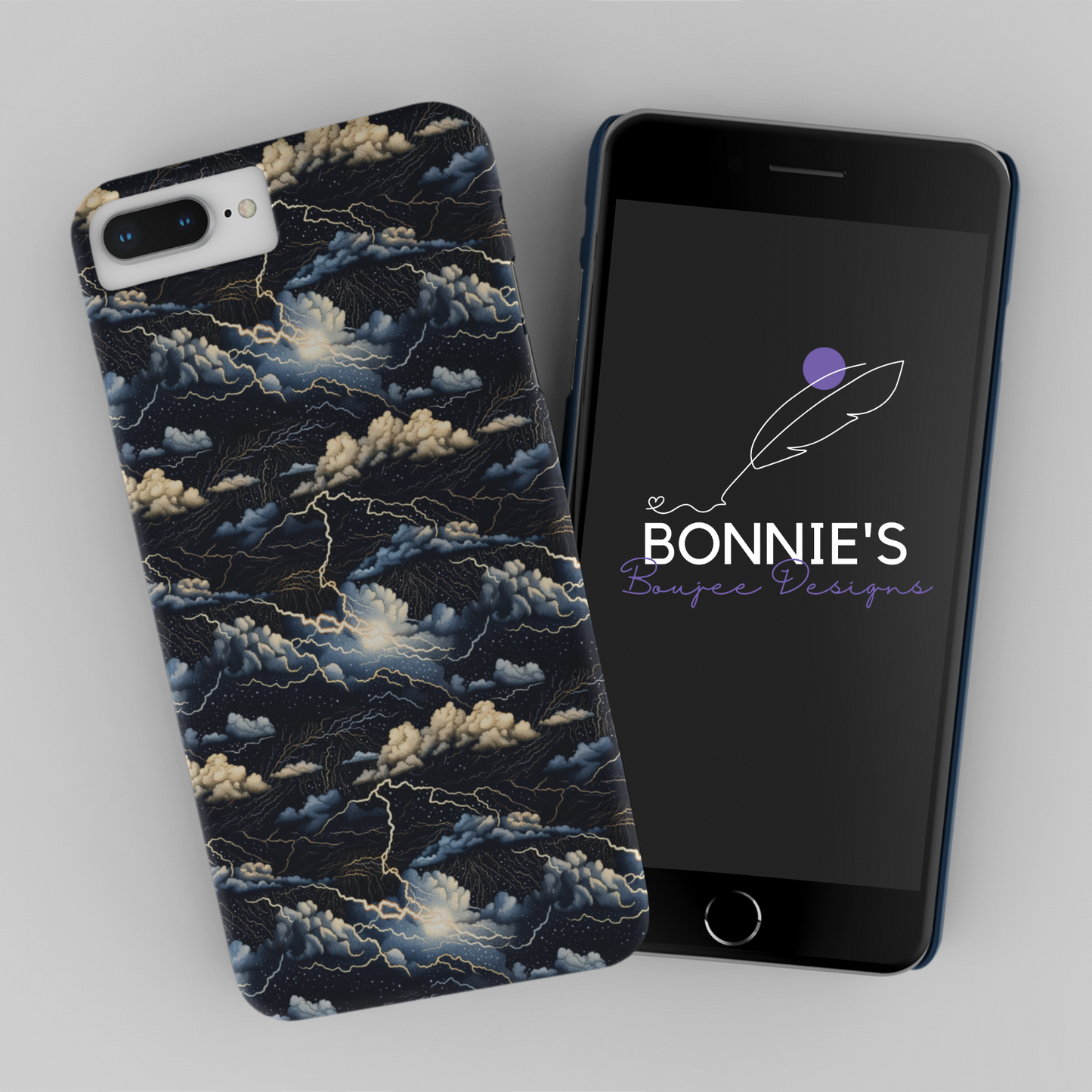 Lightning and Stormy Sky Seamless Design