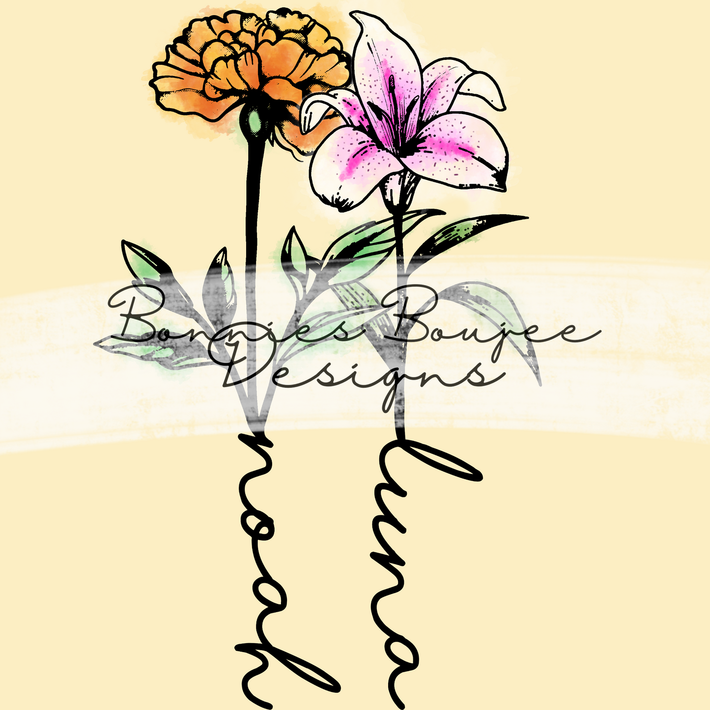 MURPHY's Family Birth Flowers PNG