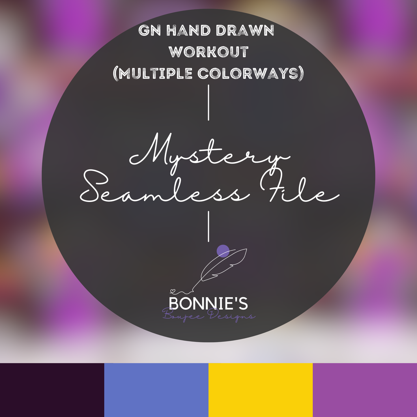 Mystery Hand Drawn Workout Seamless File in multiple colorways