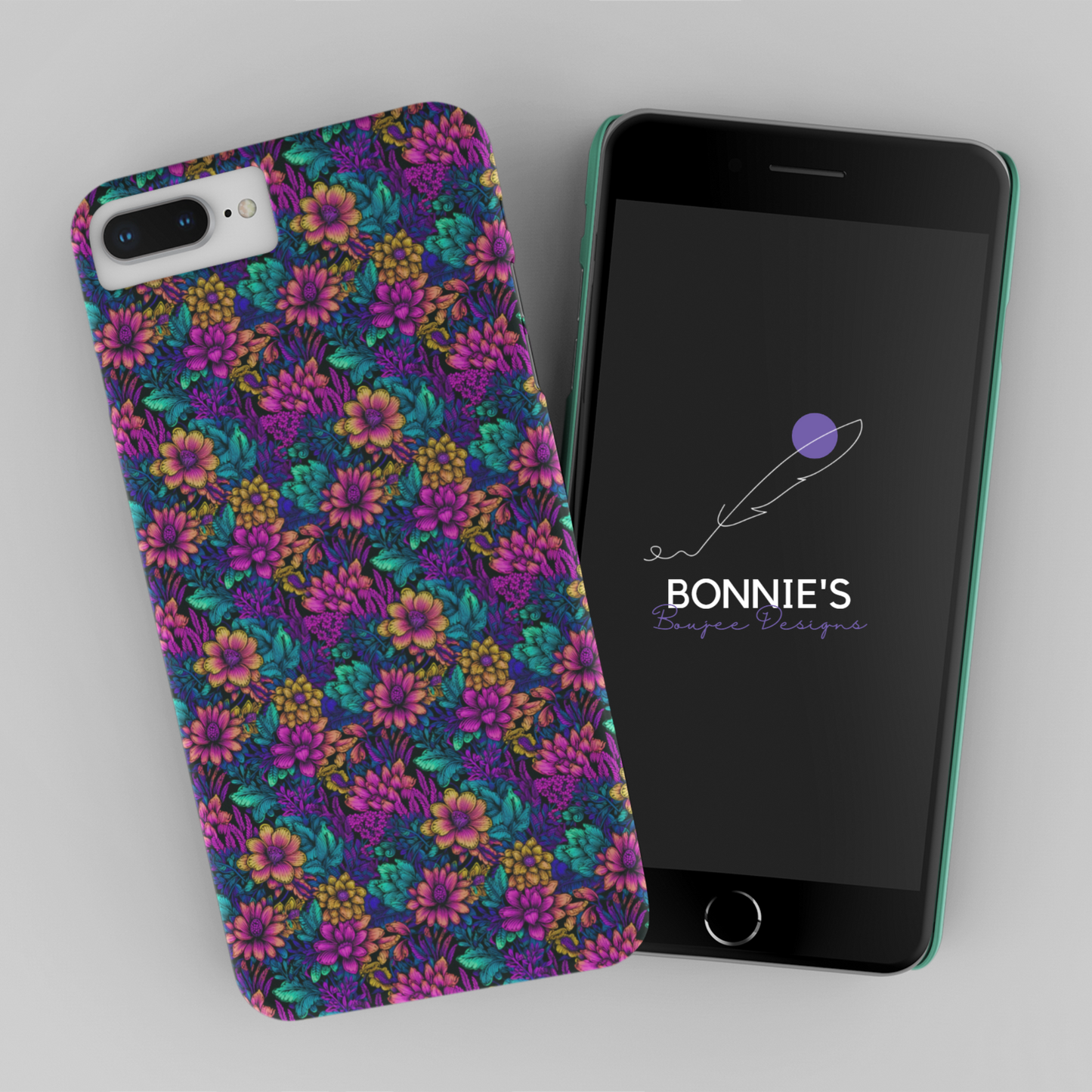 Neon Tropical Pink and Purple Flower Seamless File