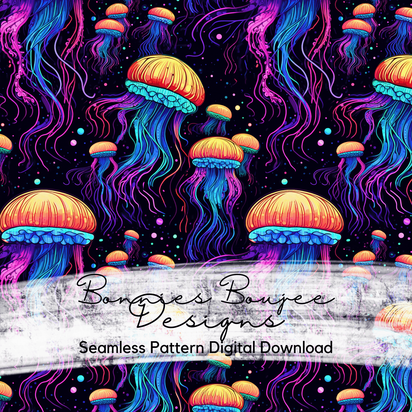 Neon Jellyfish Seamless File