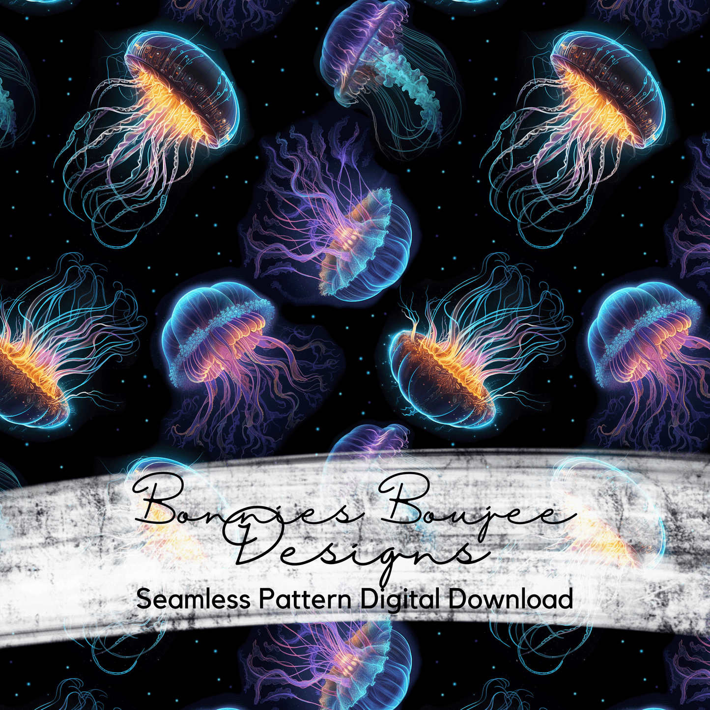 Glowing Jellyfish Seamless File