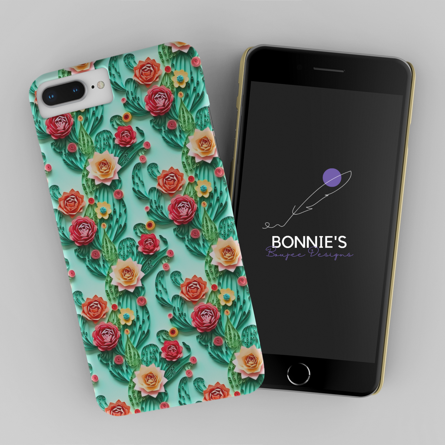 Paper Quilling of Flowering Cactus Seamless File