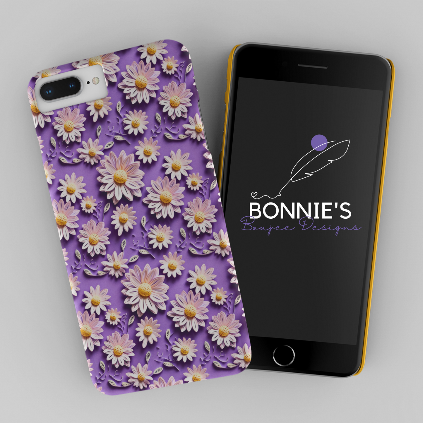 Paper Quilling Daisy's on Purple Background Seamless File