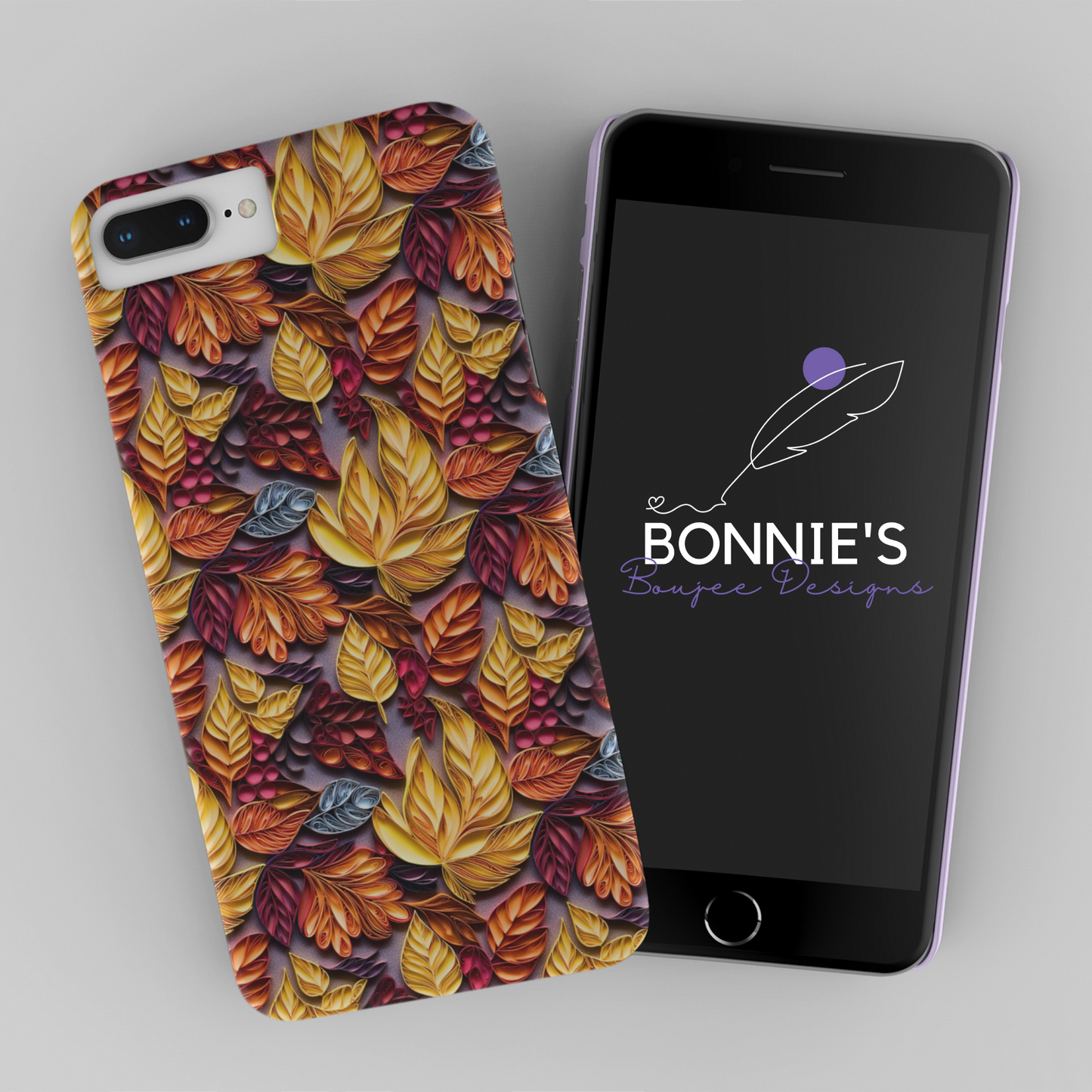 Paper Quilling Style of Various Fall Leaves Seamless File