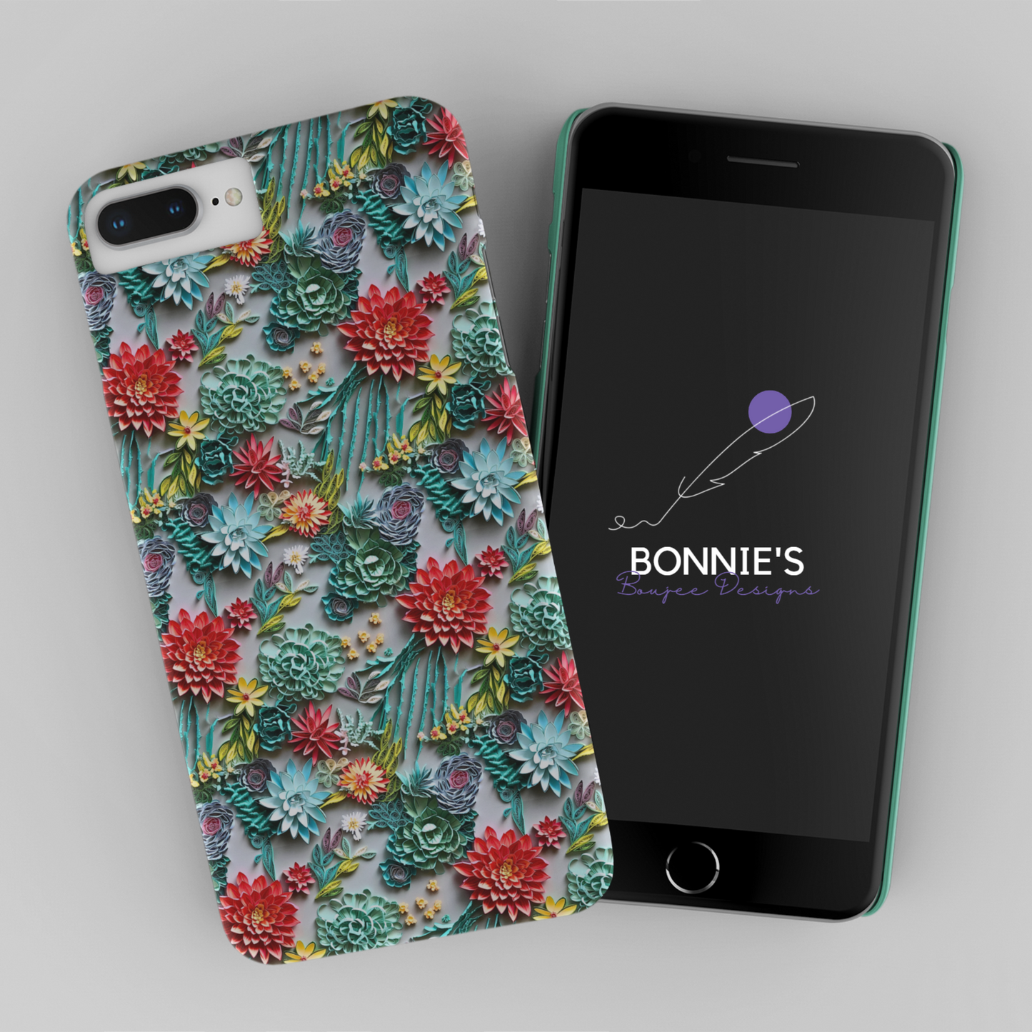 Paper Quilling of Red Flowering Cactus Seamless File