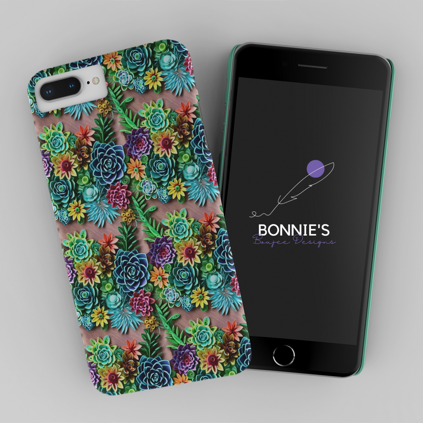 Paper Quilling of Beautiful Succulents Seamless File