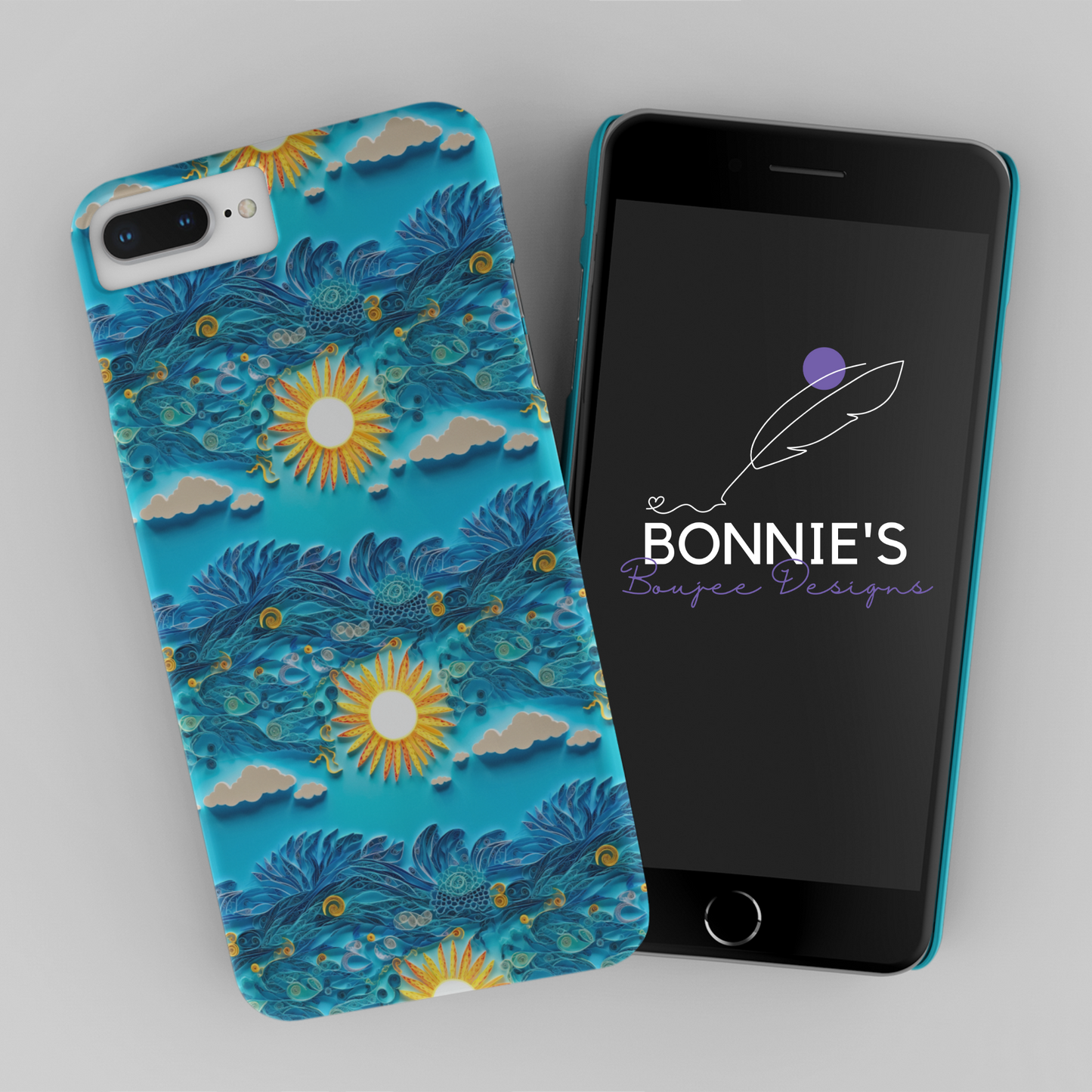 Paper Quilling Sunshine Sky Seamless Design