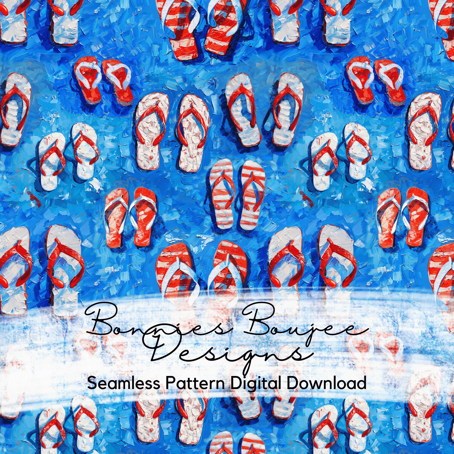 Painted Textured Patriotic Flip Flops Seamless File