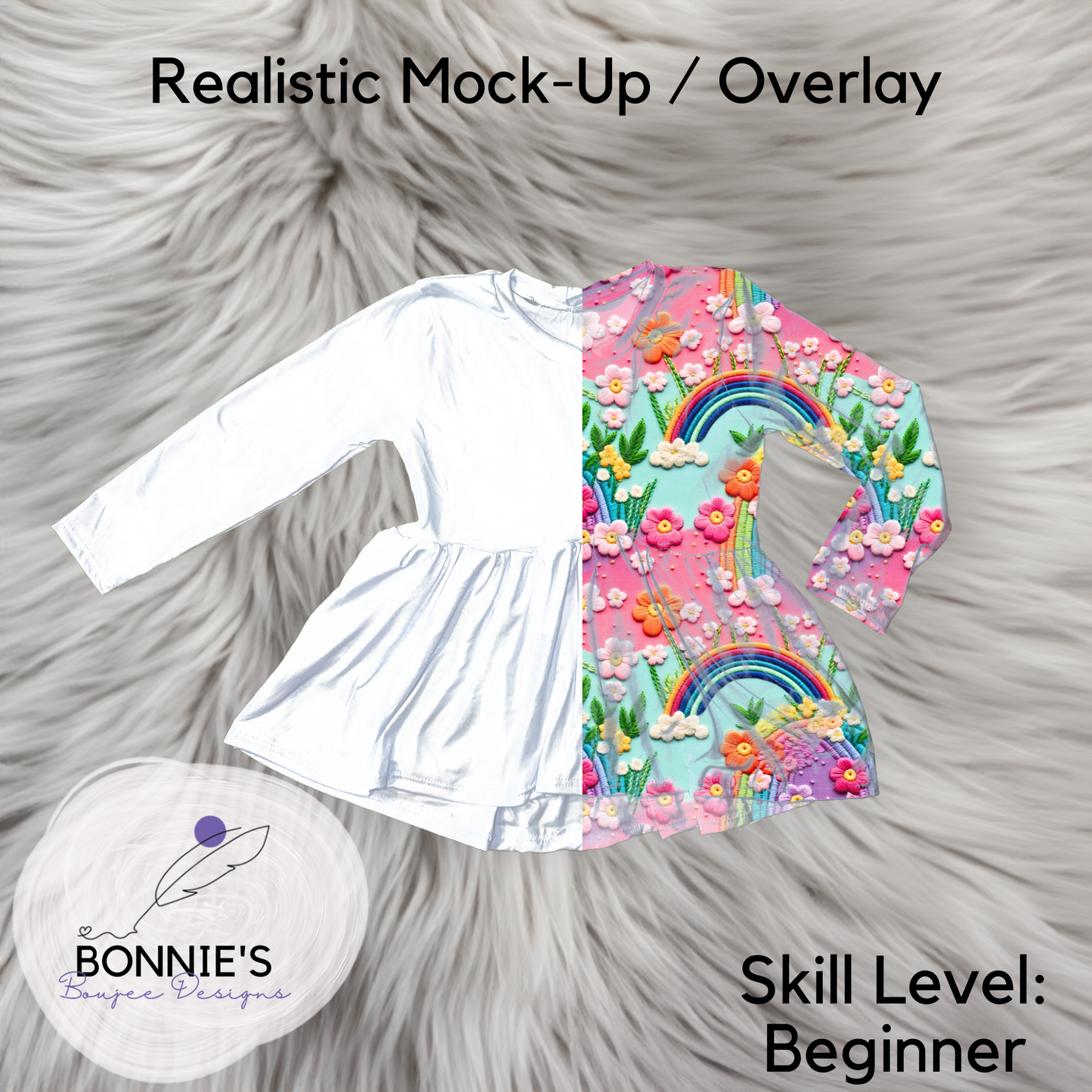 Mock-Up of Peplum Top from SMD on Fur Background