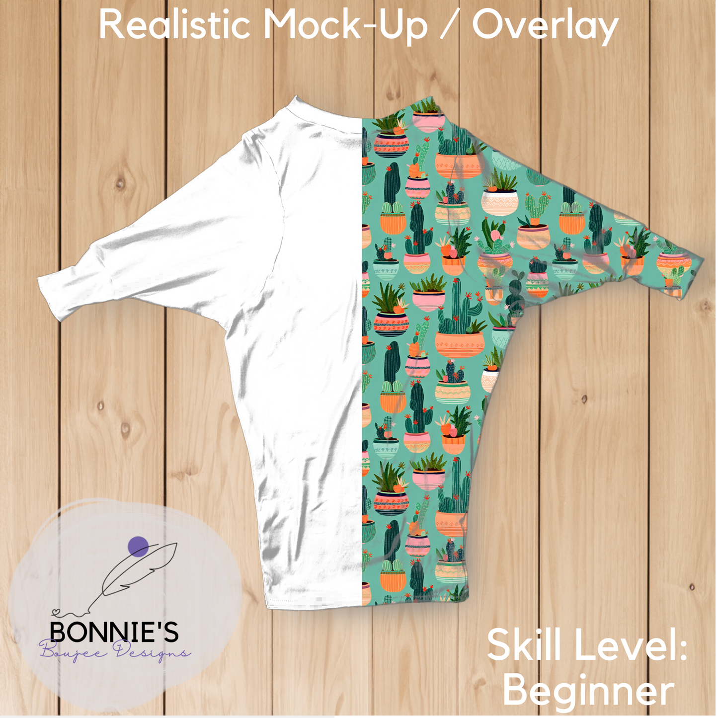 Mock-Up Maeve Dress from Petite Stitchery on Wood Background