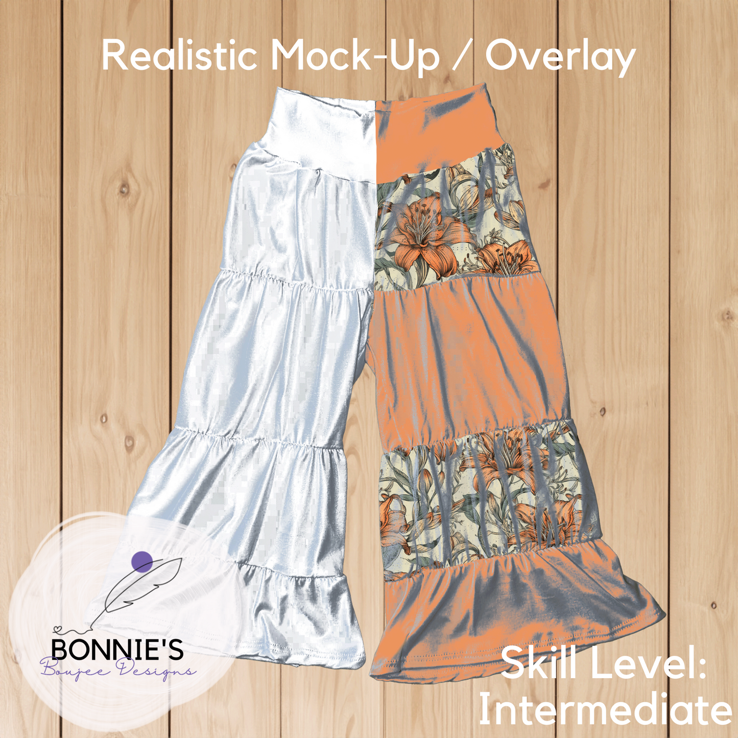 Mock-Up Adelyn Pants from RSD on Wood Background