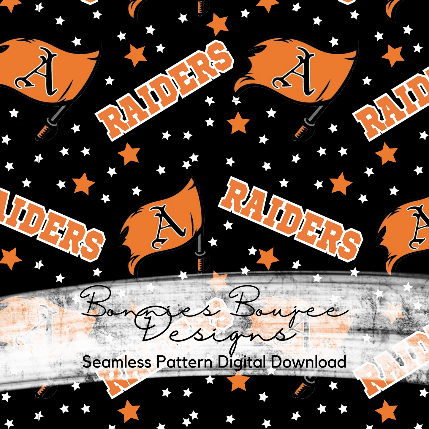 Raiders Logo and Stars Seamless File