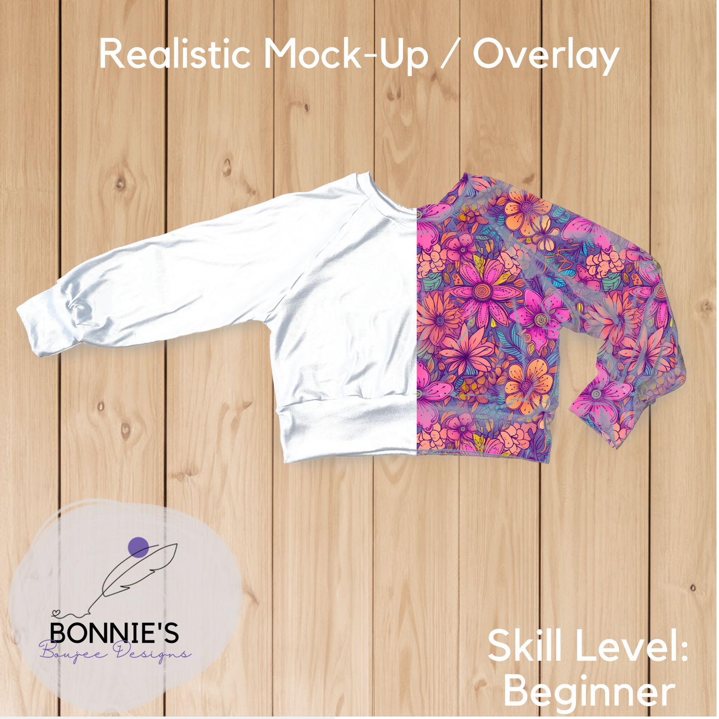 Mock-Up of SMD Knox Top on Wood Background