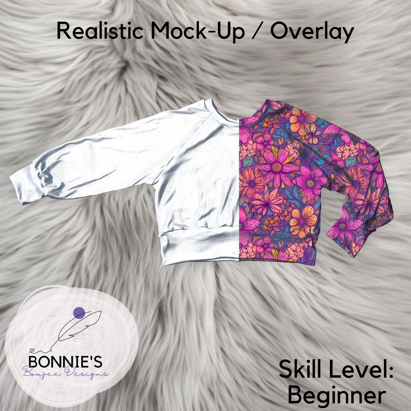 Mock-Up of SMD Knox Top on Fur Background