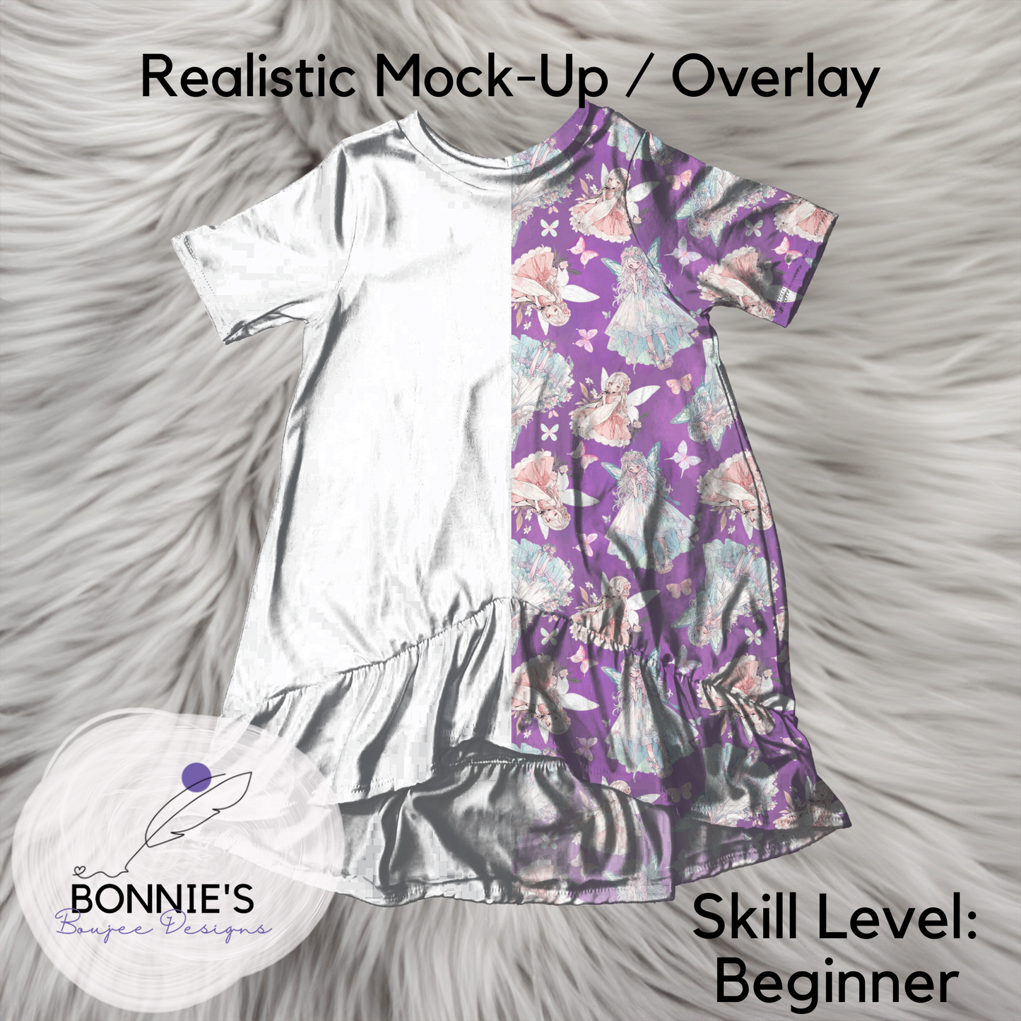 Mock-Up of SMD Victoria Dress on Fur Background