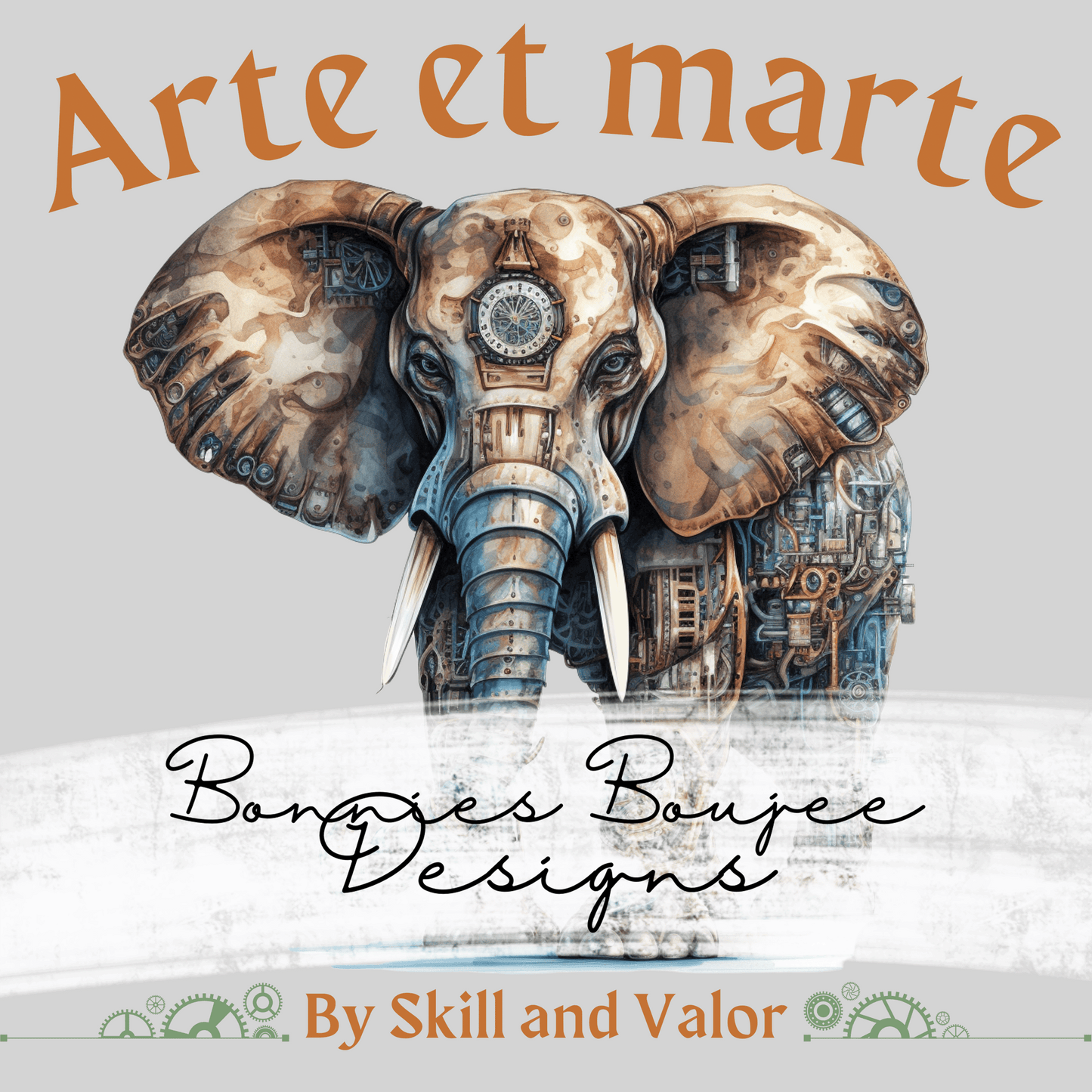 Steampunk Elephant Watercolor Sub PNG - Coordinating