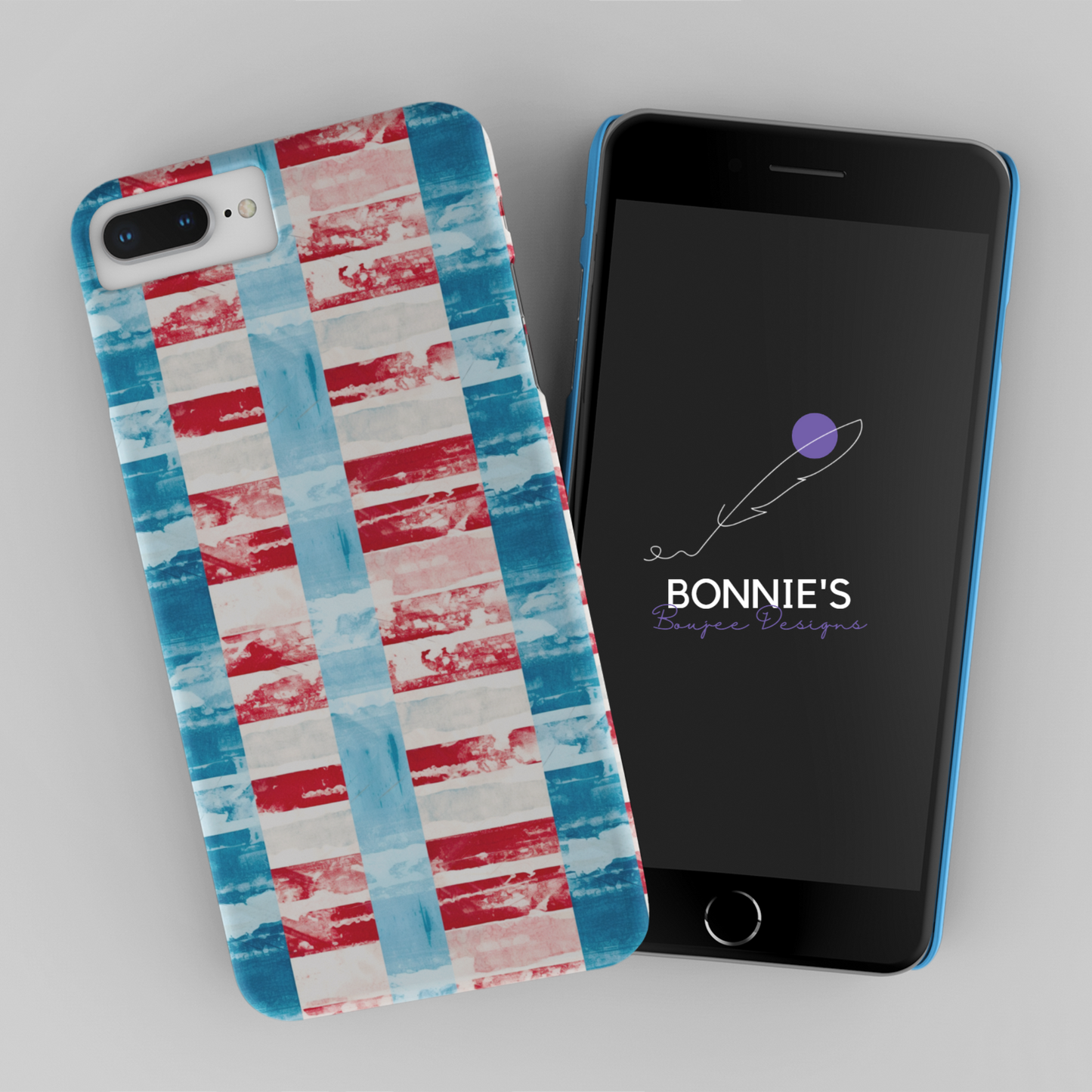 Red, White and Blue Painted Marble Stripes Seamless File