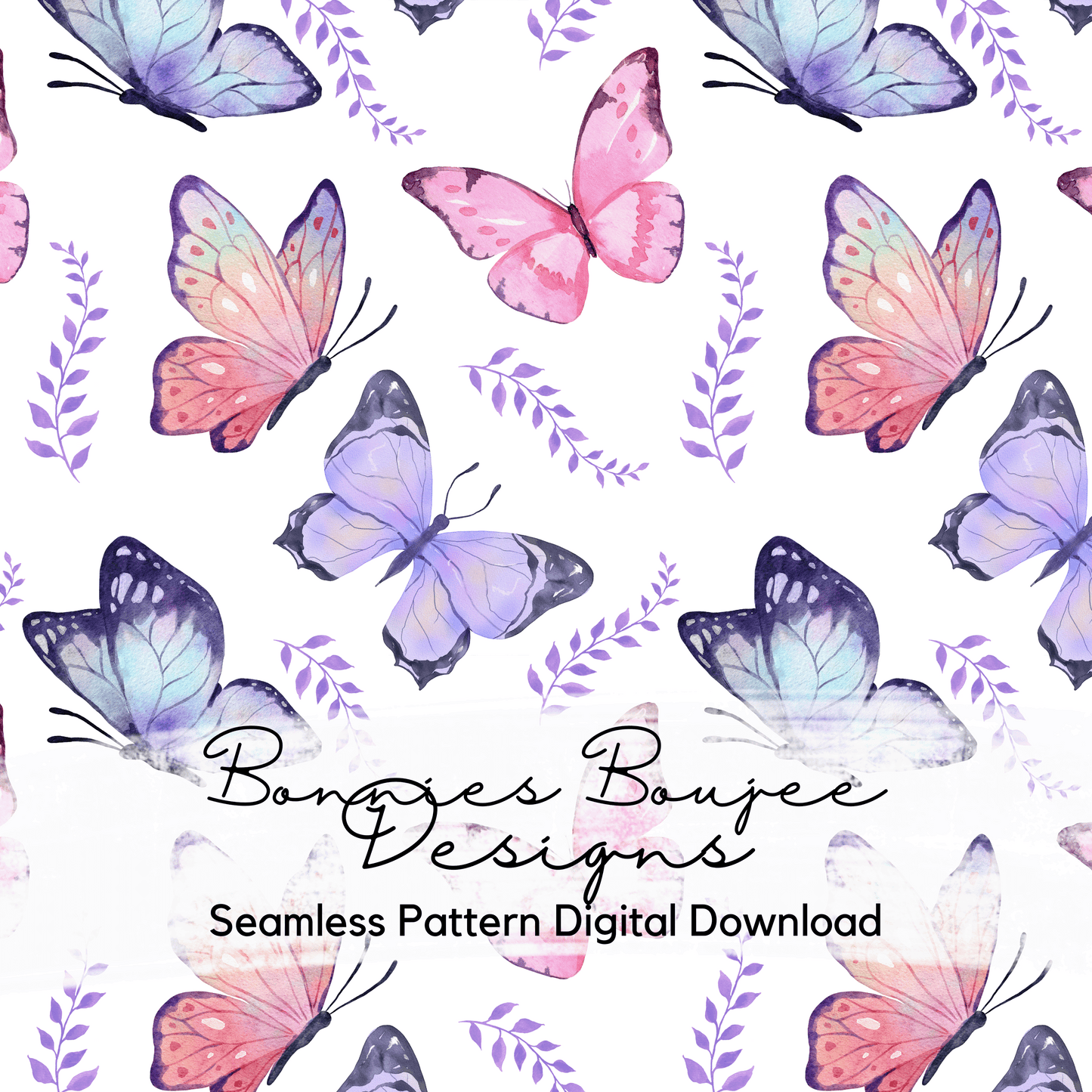 Butterflies of Pink and Purple Seamless