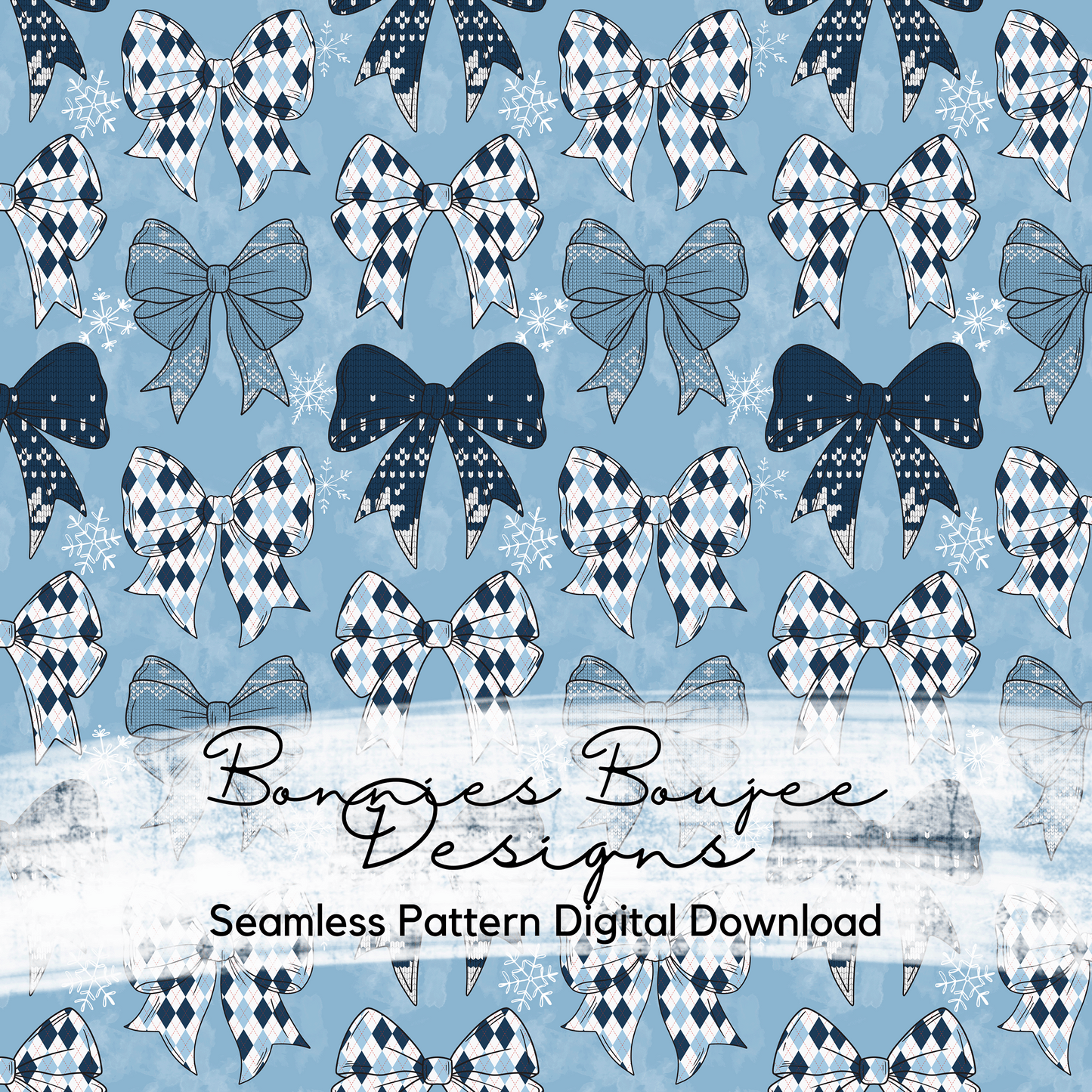 Cute Winter Bows Design Seamless File