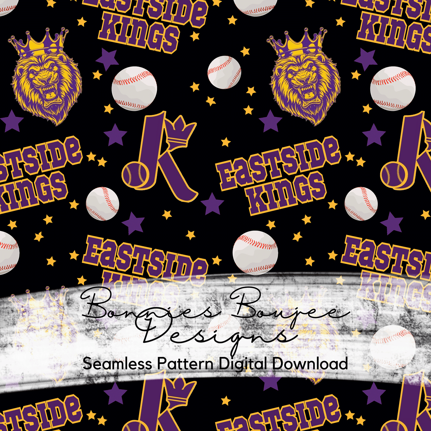 Eastside Kings Logo on Black Seamless File